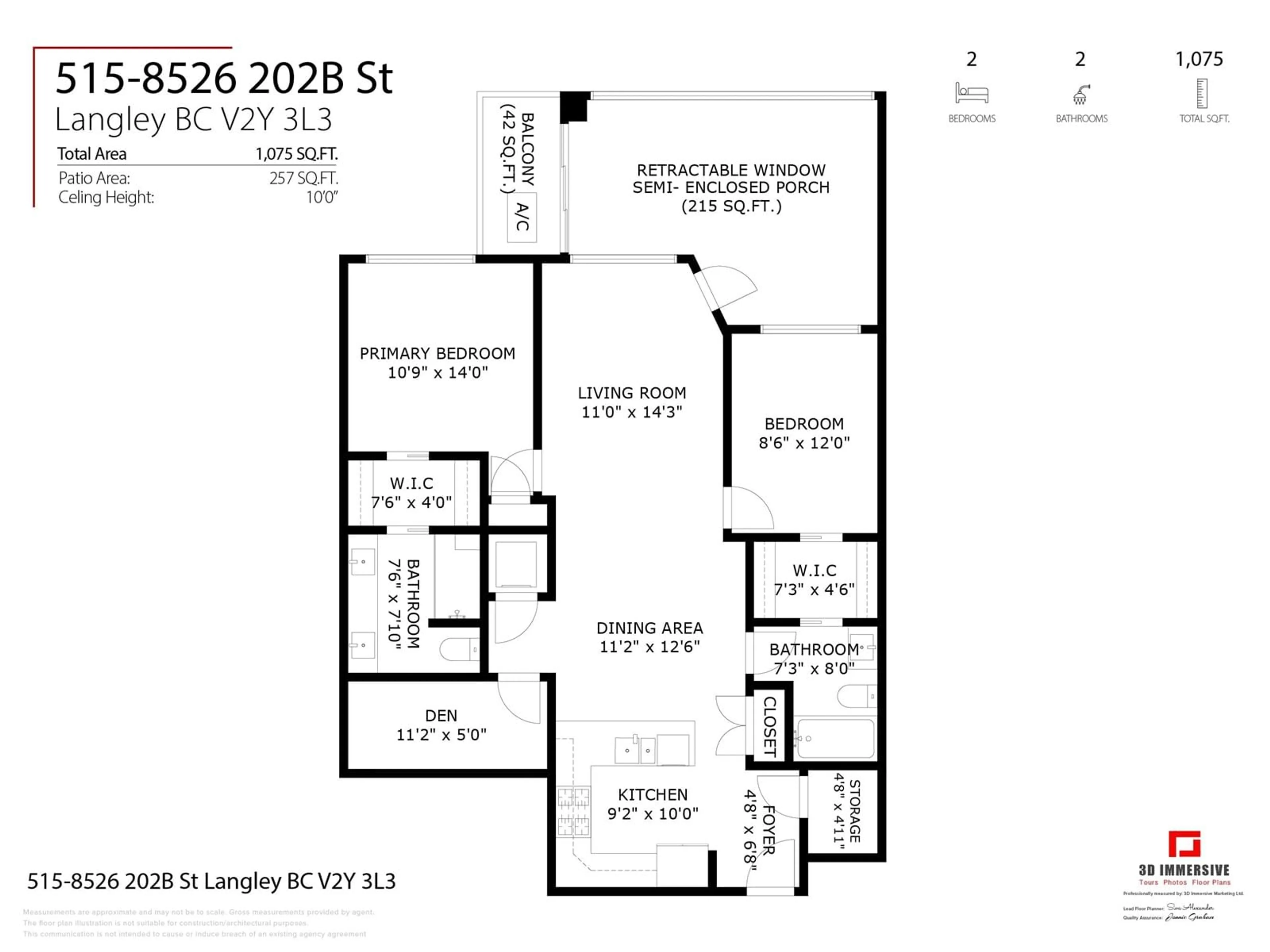 Floor plan for 515 8526 202B STREET, Langley British Columbia V2Y3L3