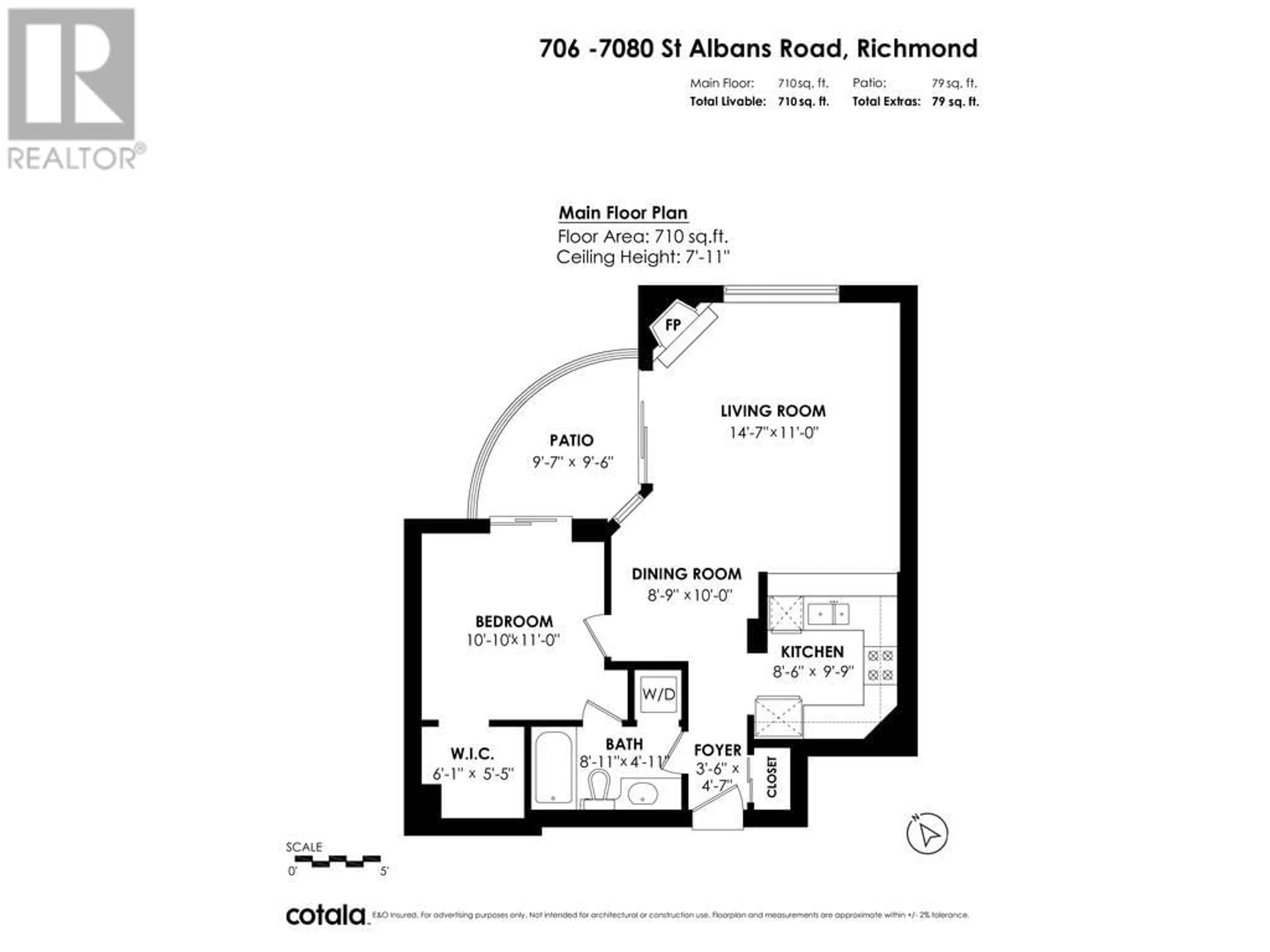 Floor plan for 706 7080 ST. ALBANS ROAD, Richmond British Columbia V6Y4E6