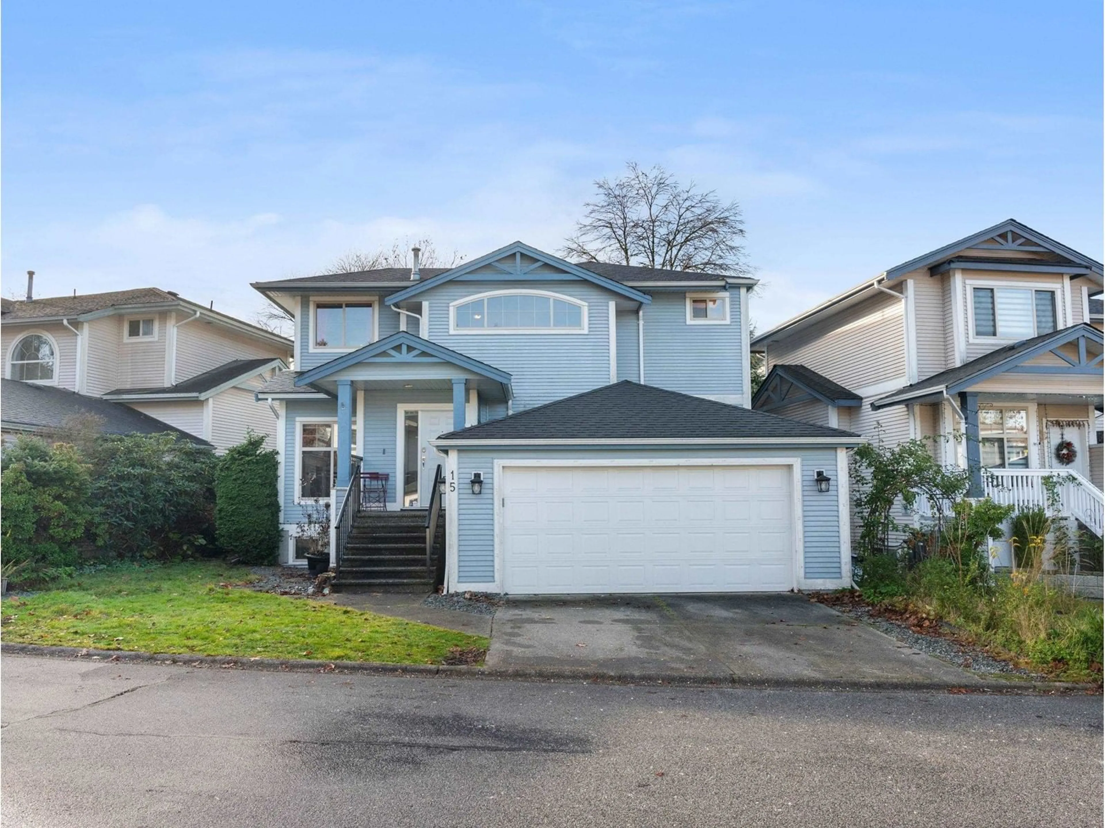 Home with vinyl exterior material, street for 15 8675 209 STREET, Langley British Columbia V1M3W6