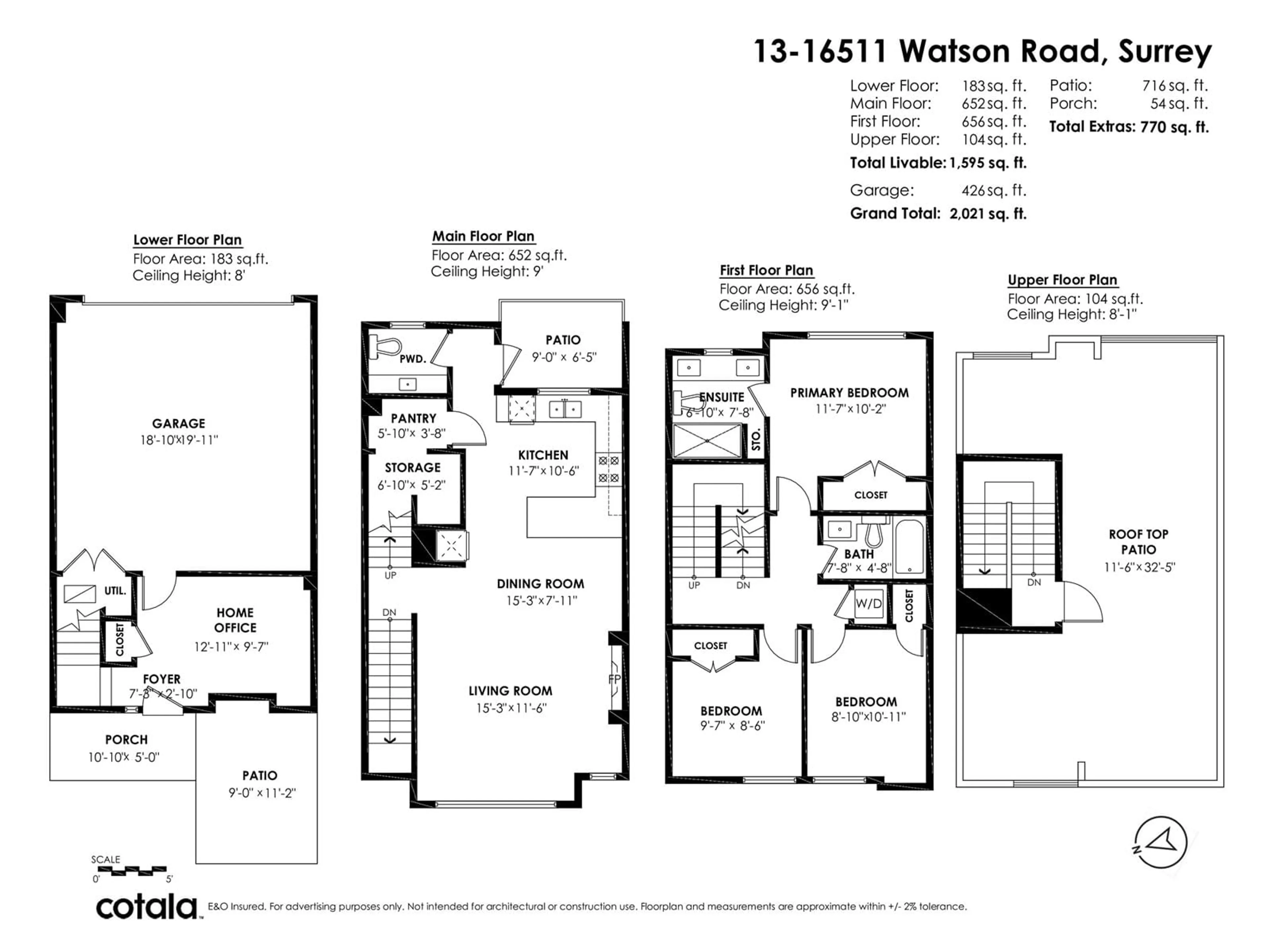 Floor plan for 13 16511 WATSON DRIVE, Surrey British Columbia V4N6T7