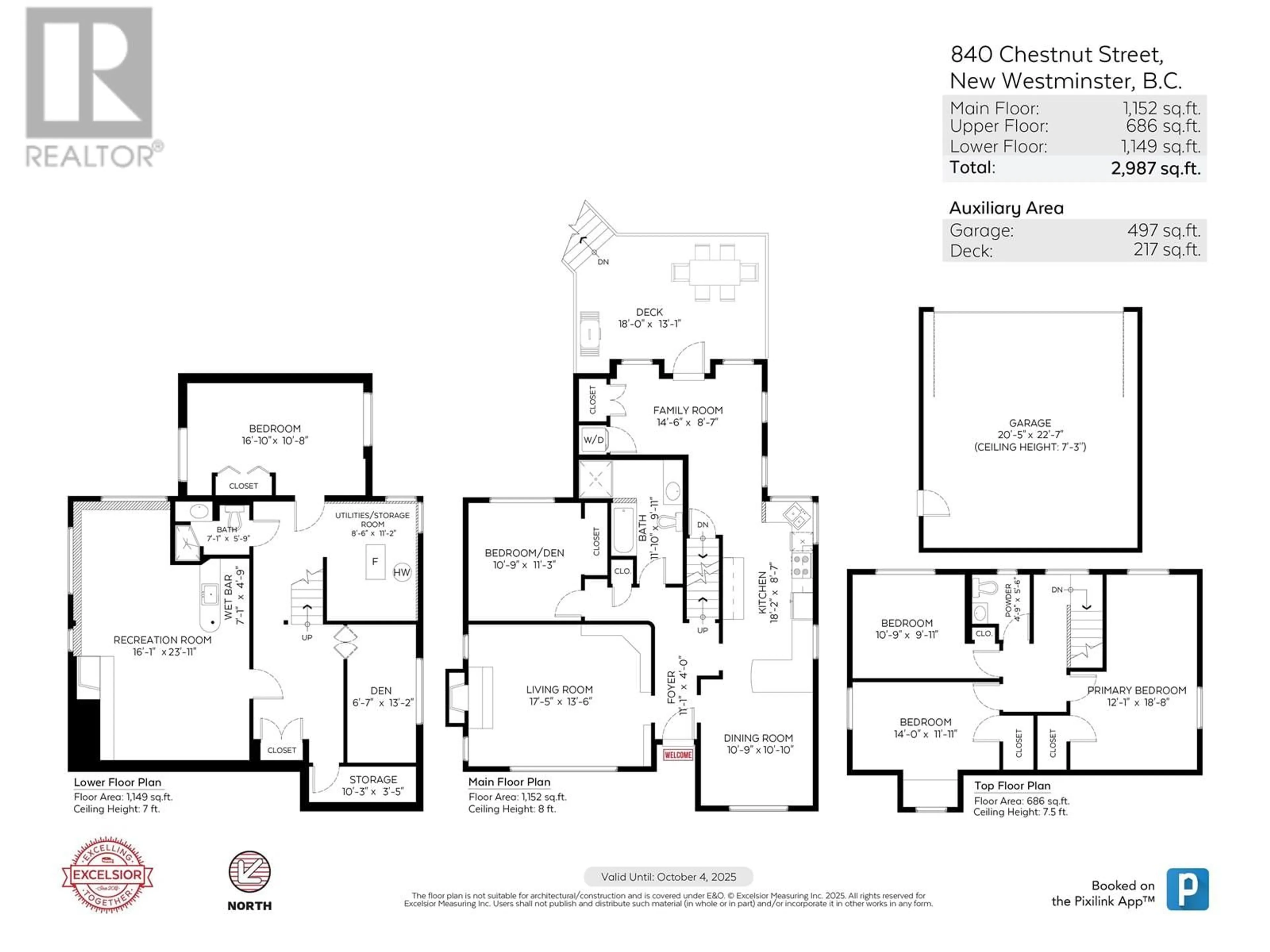 Floor plan for 840 CHESTNUT STREET, New Westminster British Columbia V3L4N2