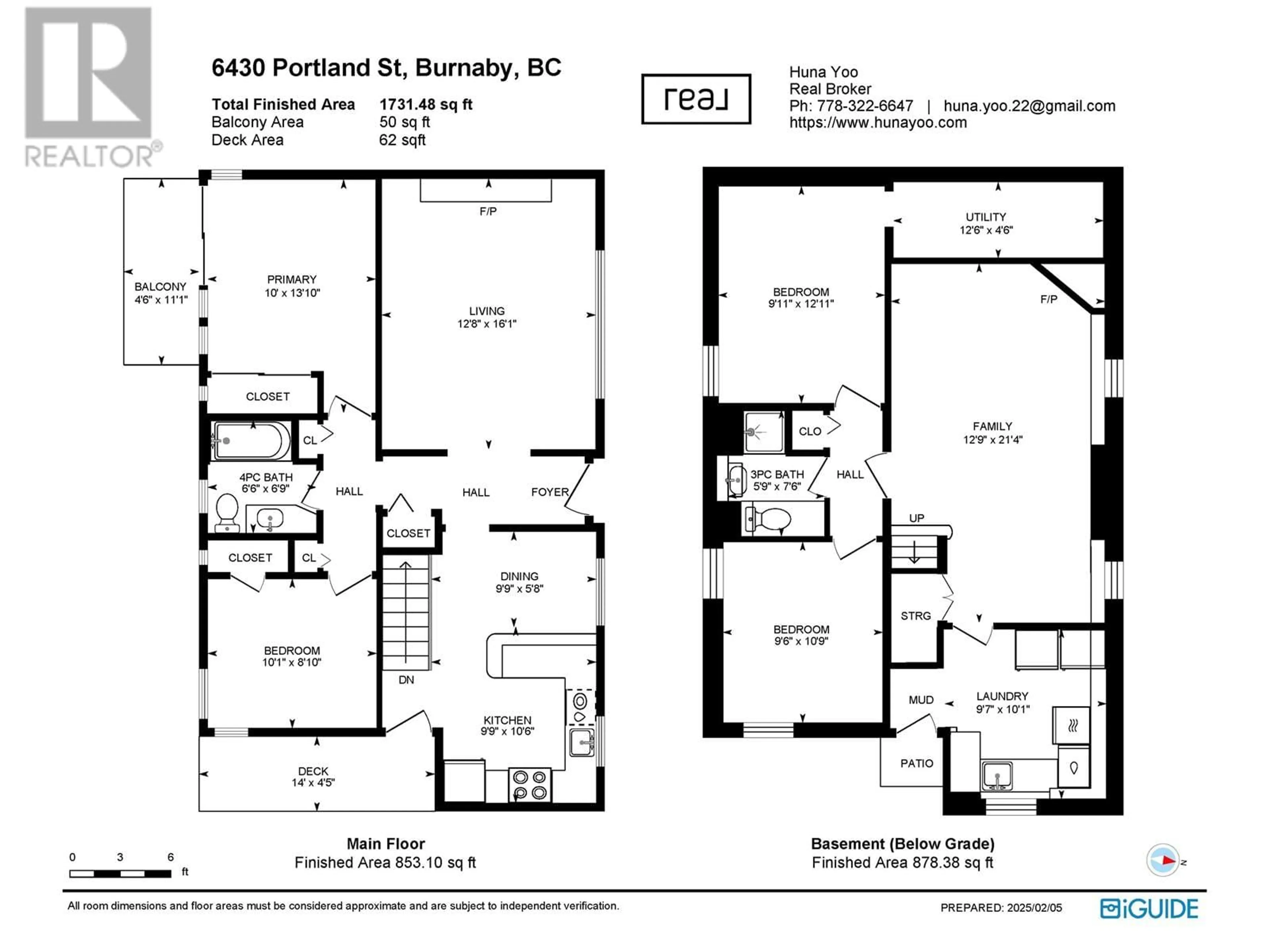 Floor plan for 6430 PORTLAND STREET, Burnaby British Columbia V5E1A2