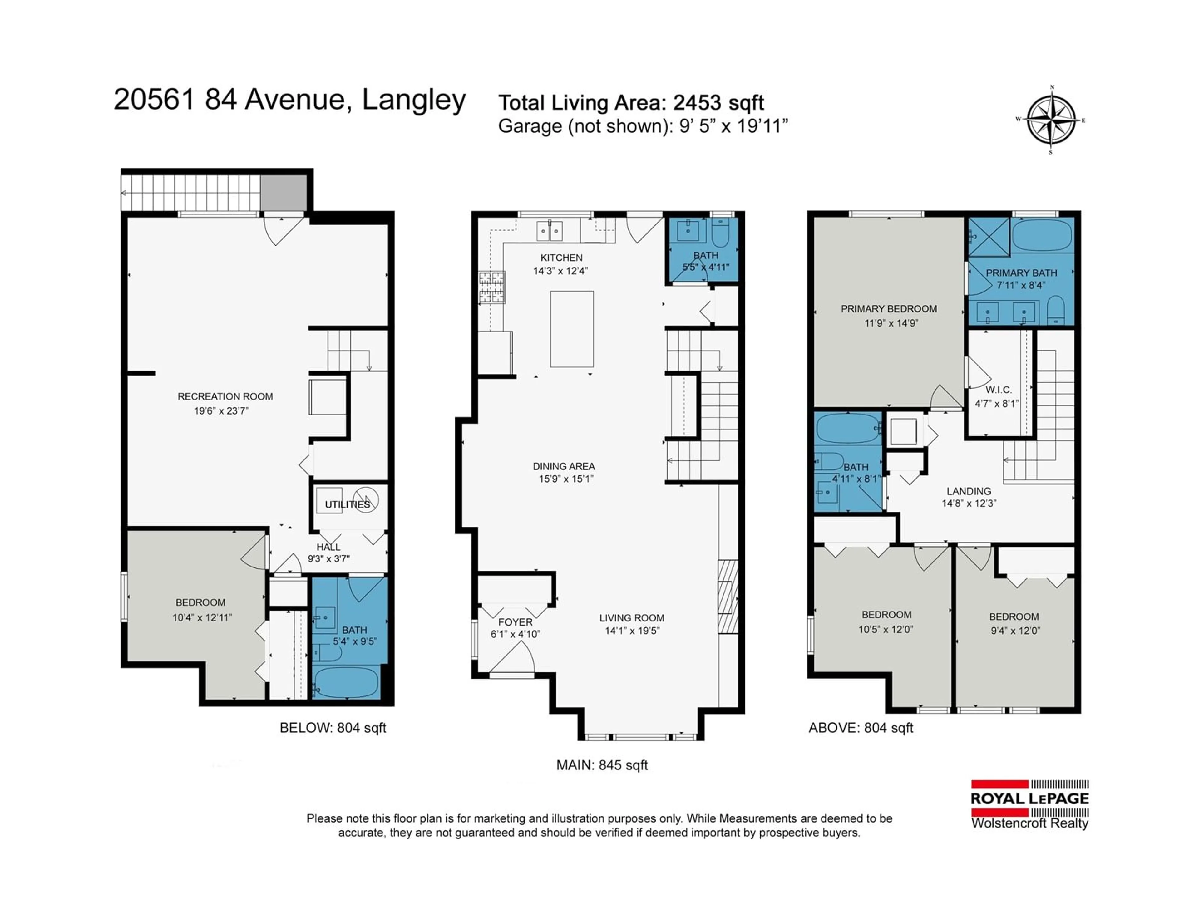 Floor plan for 20561 84TH AVENUE, Langley British Columbia V2Y0P4