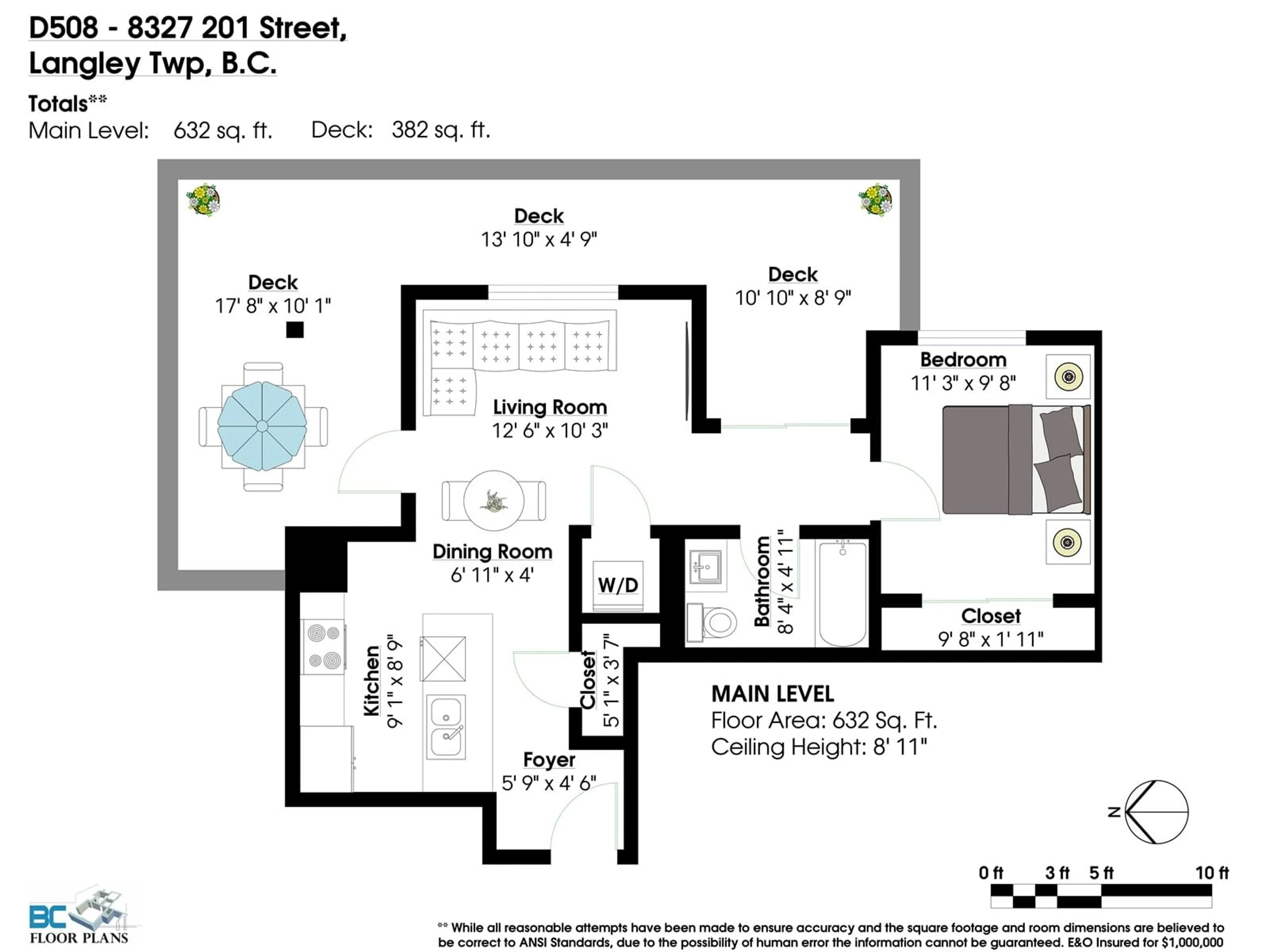 Floor plan for D508 8327 201 STREET, Langley British Columbia V2Y3P4