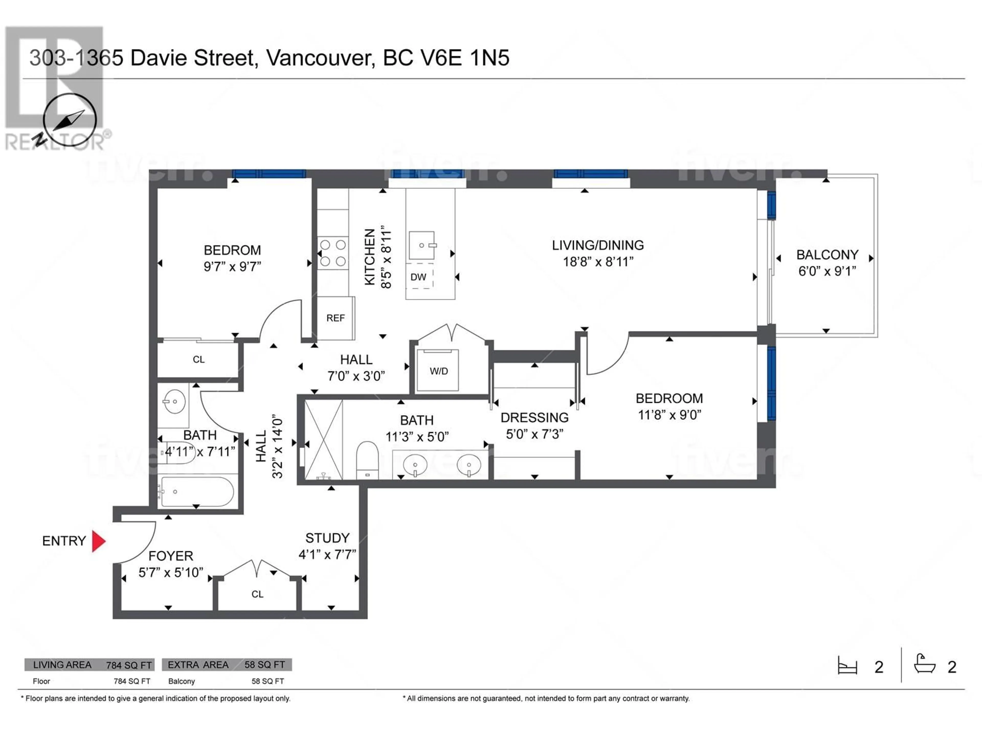 Floor plan for 303 1365 DAVIE STREET, Vancouver British Columbia V6E1N5