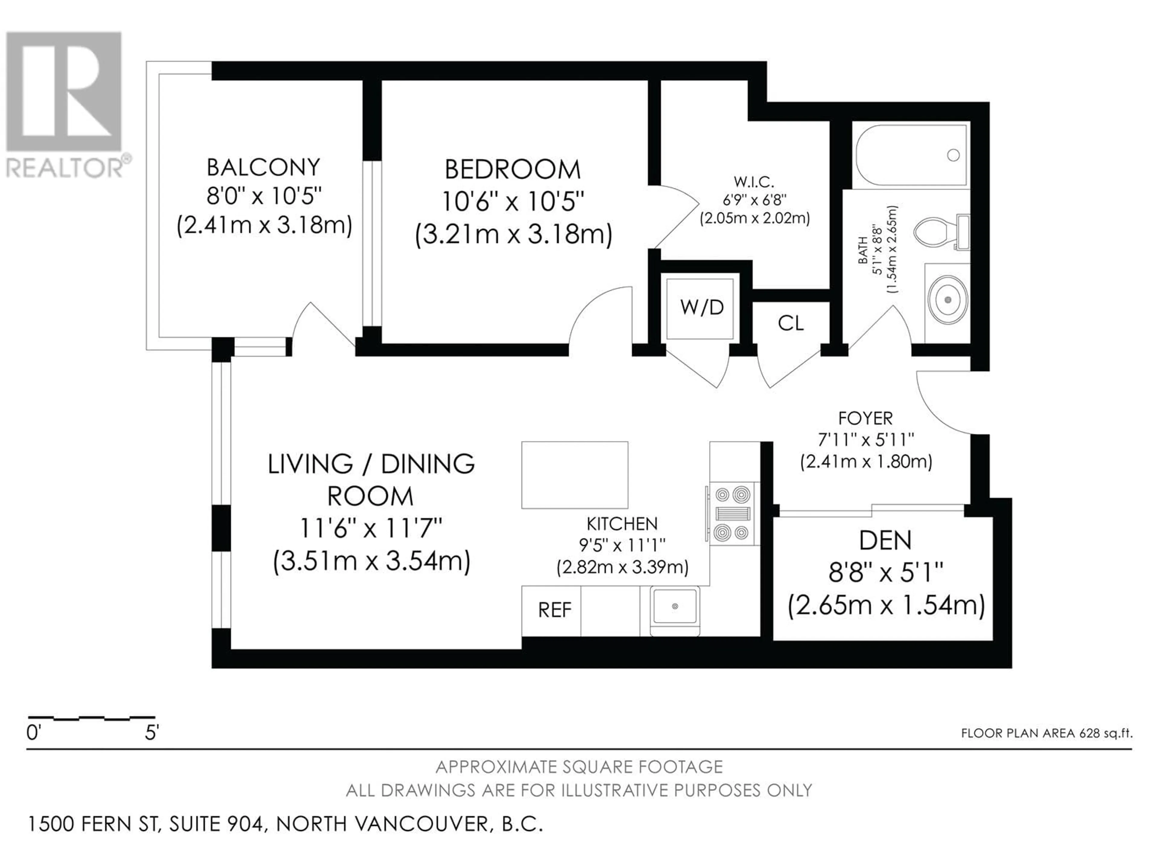 Floor plan for 904 1500 FERN STREET, North Vancouver British Columbia V7J0A9