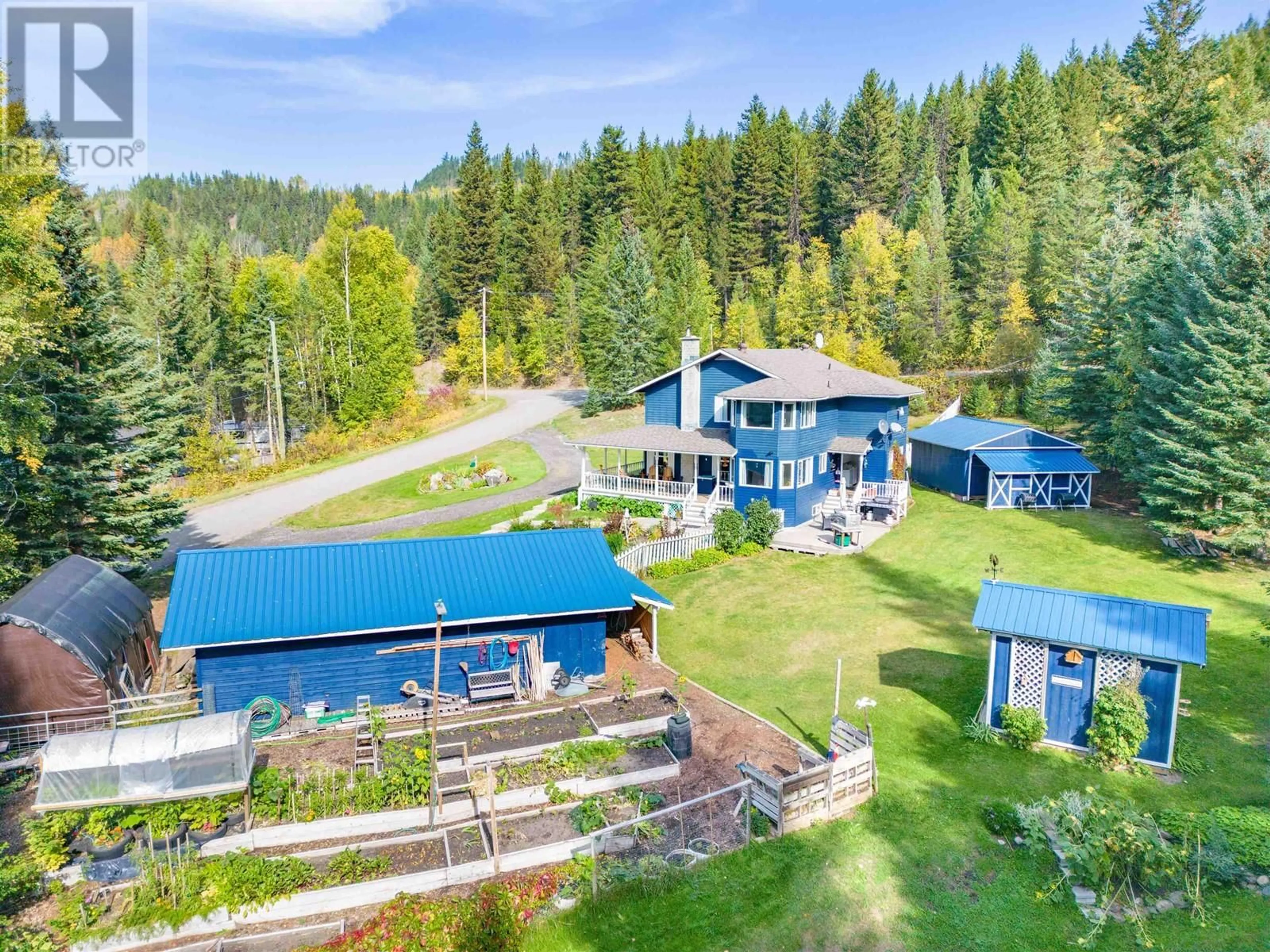 A pic from outside/outdoor area/front of a property/back of a property/a pic from drone, unknown for 4315 RAINBOW DRIVE, Canim Lake British Columbia V0K1J0