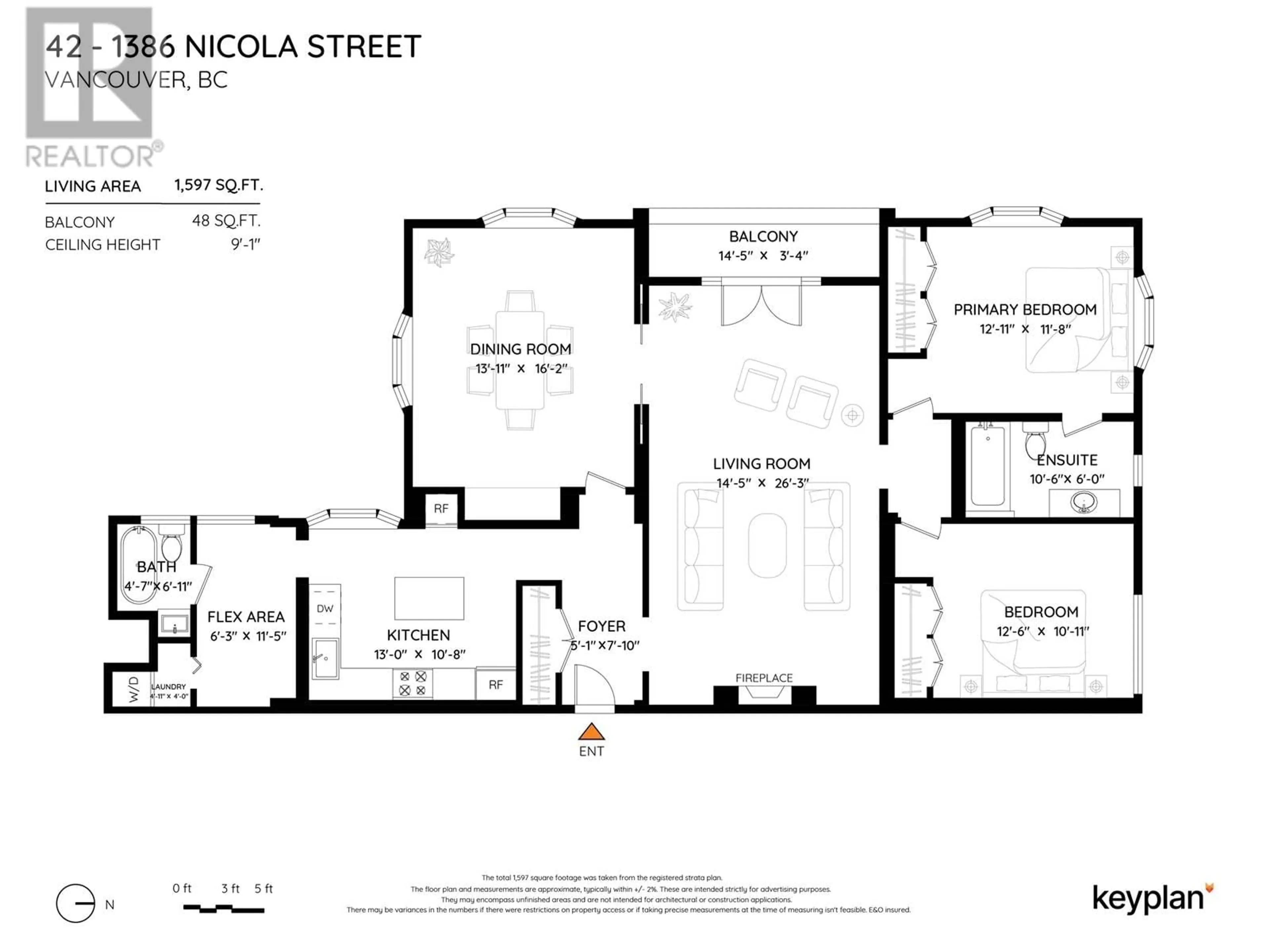 Floor plan for 42 1386 NICOLA STREET, Vancouver British Columbia V6G2G2