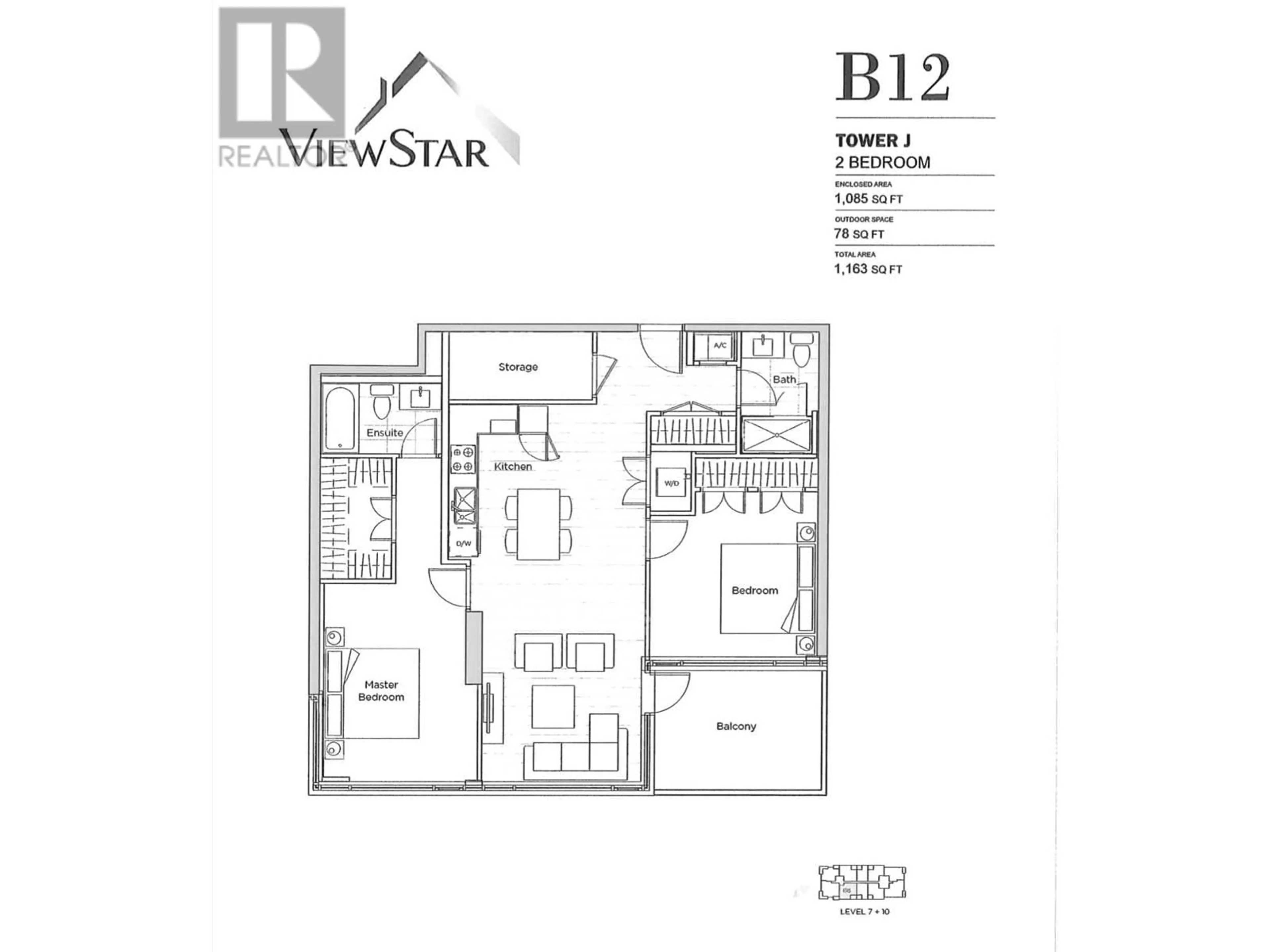 Floor plan for 1010 - 8160 MCMYN WAY, Richmond British Columbia V6X0V2
