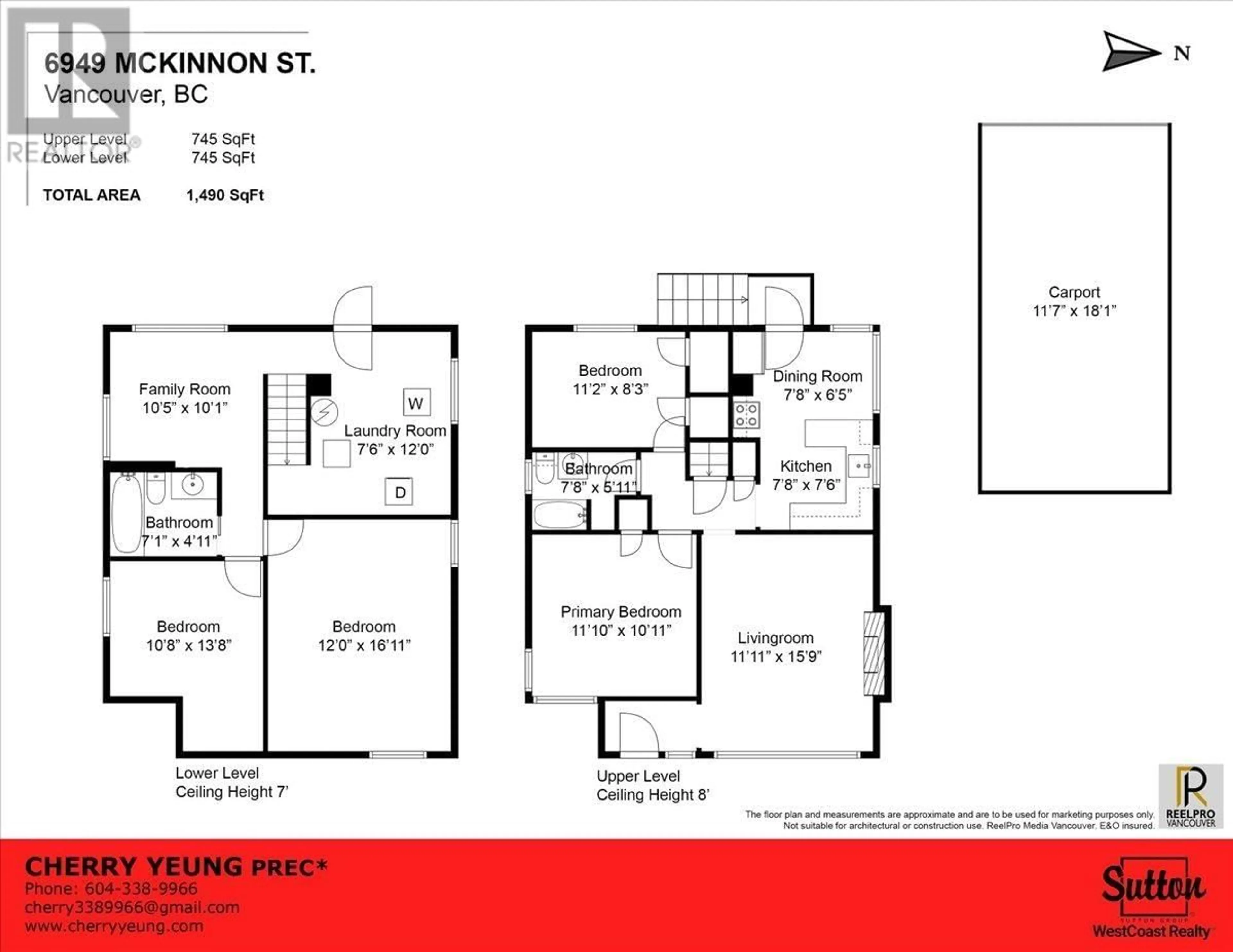 Floor plan for 6949 MCKINNON STREET, Vancouver British Columbia V5S3G4