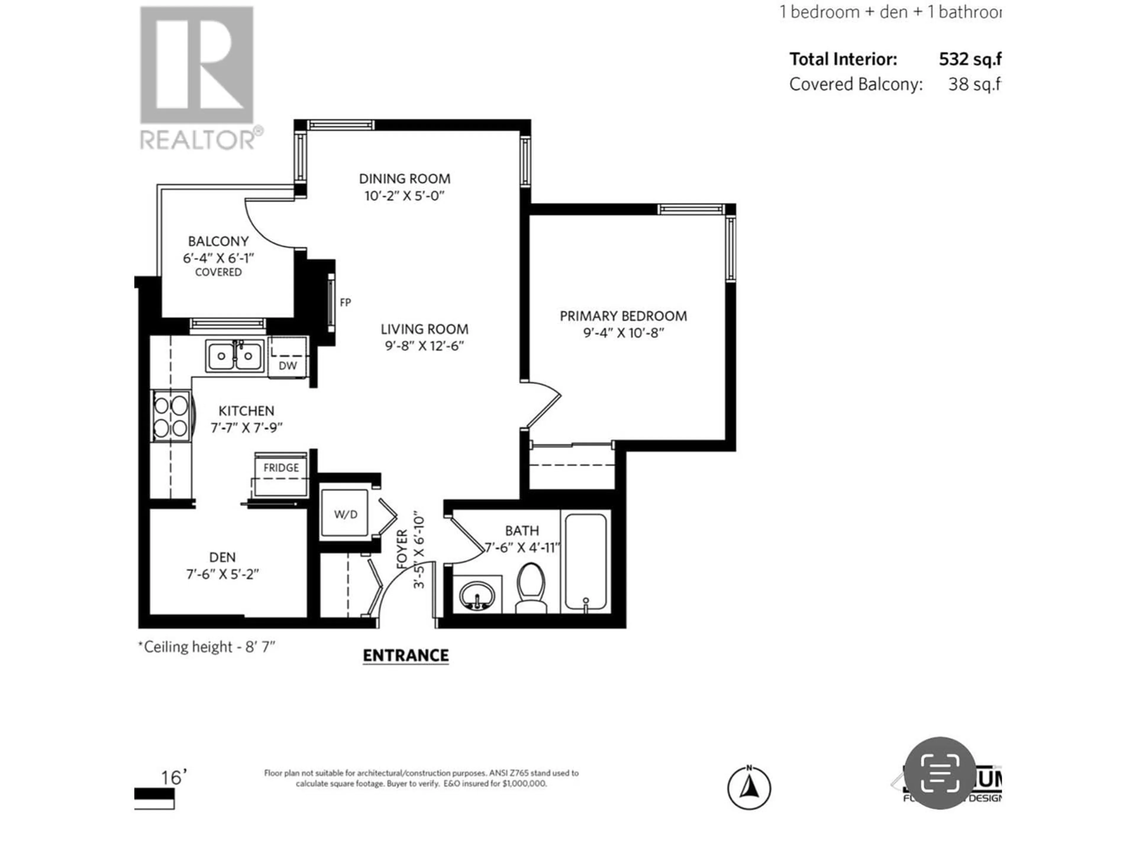 Floor plan for 807 - 1238 BURRARD STREET, Vancouver British Columbia V6Z3E1