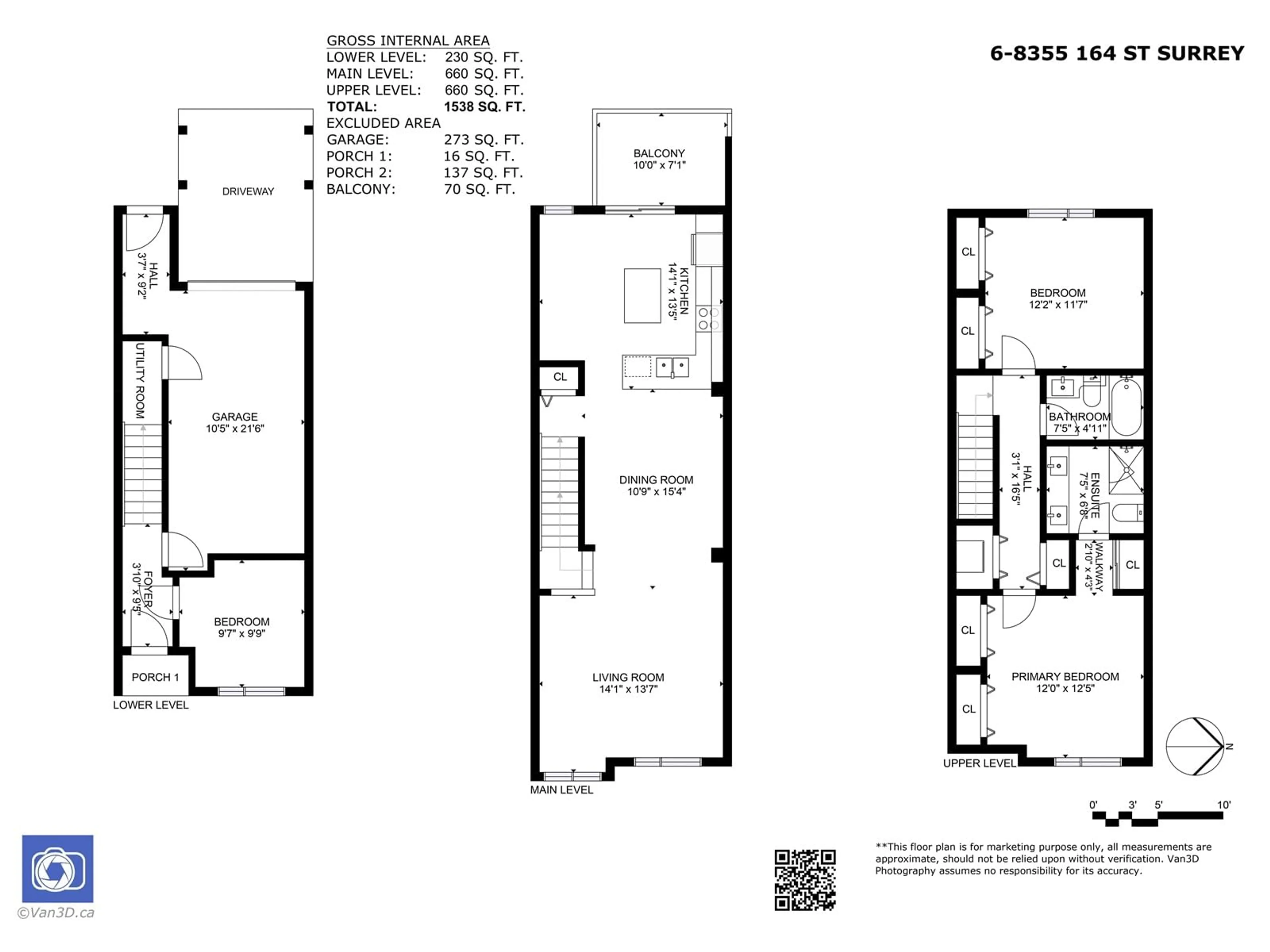 Floor plan for 6 8355 164 STREET, Surrey British Columbia V4N1E3