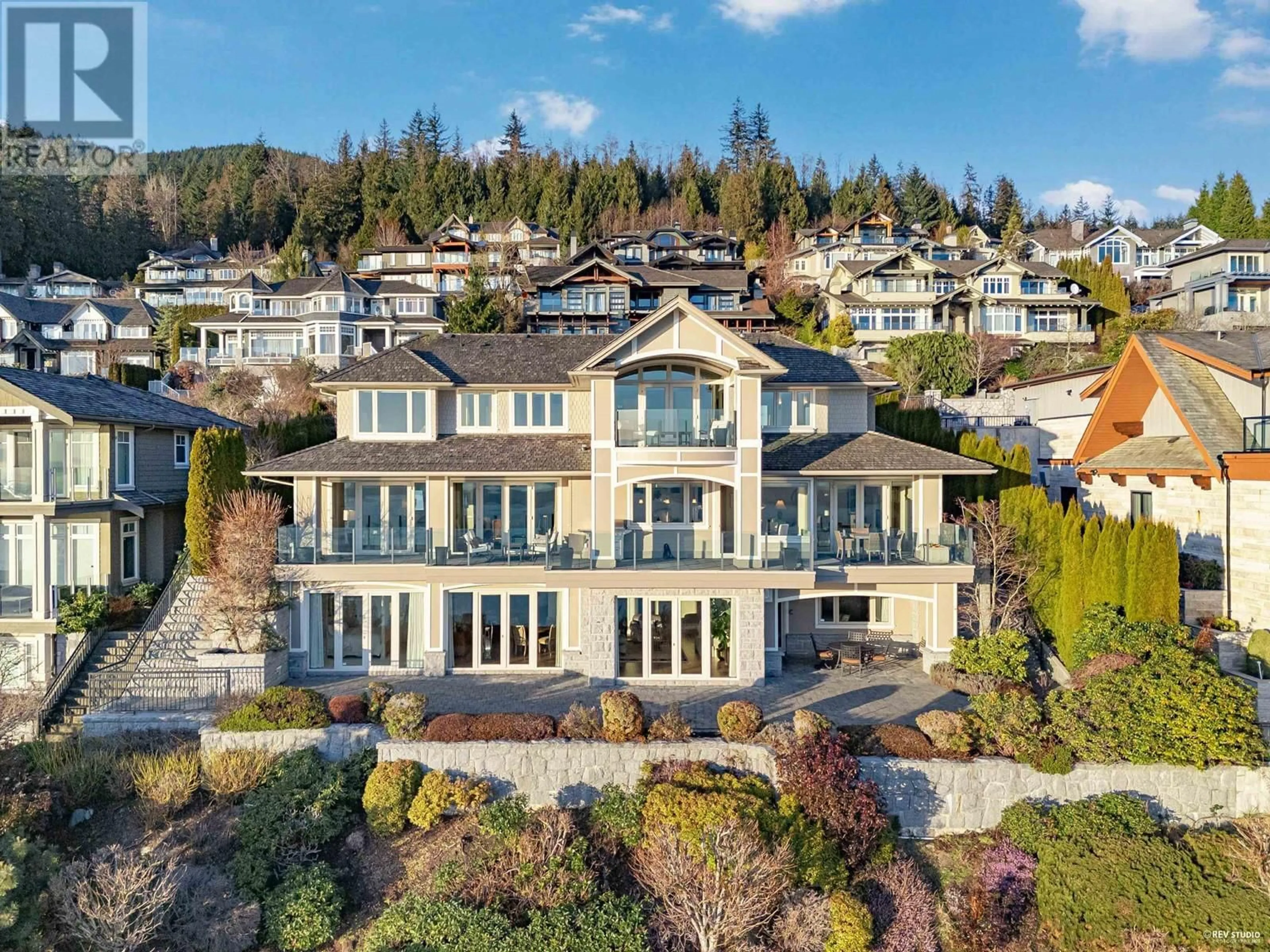 A pic from outside/outdoor area/front of a property/back of a property/a pic from drone, mountain view for 2436 HALSTON COURT, West Vancouver British Columbia V7S3K3