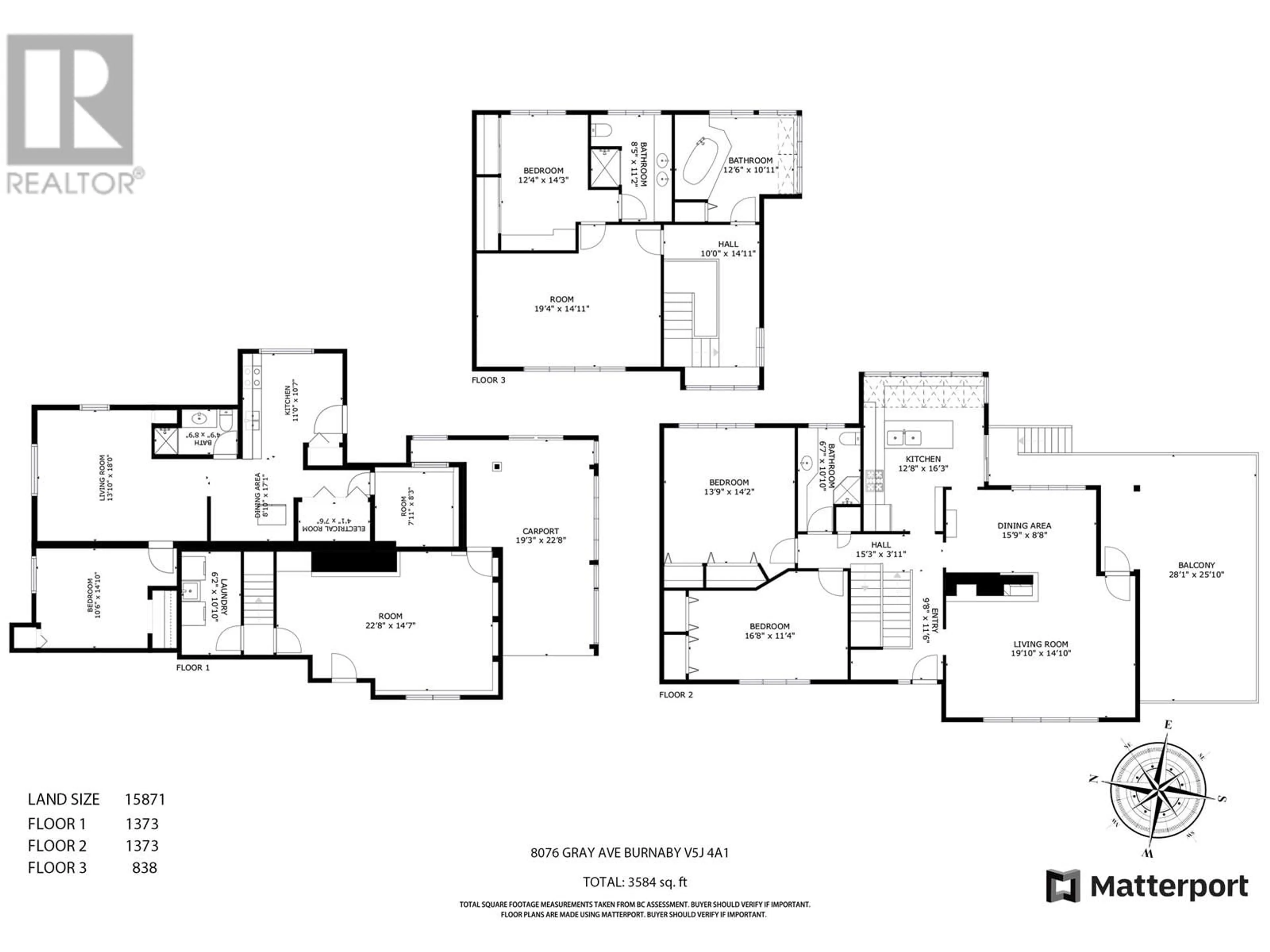 Floor plan for 8076 GRAY AVENUE, Burnaby British Columbia V5J4A1