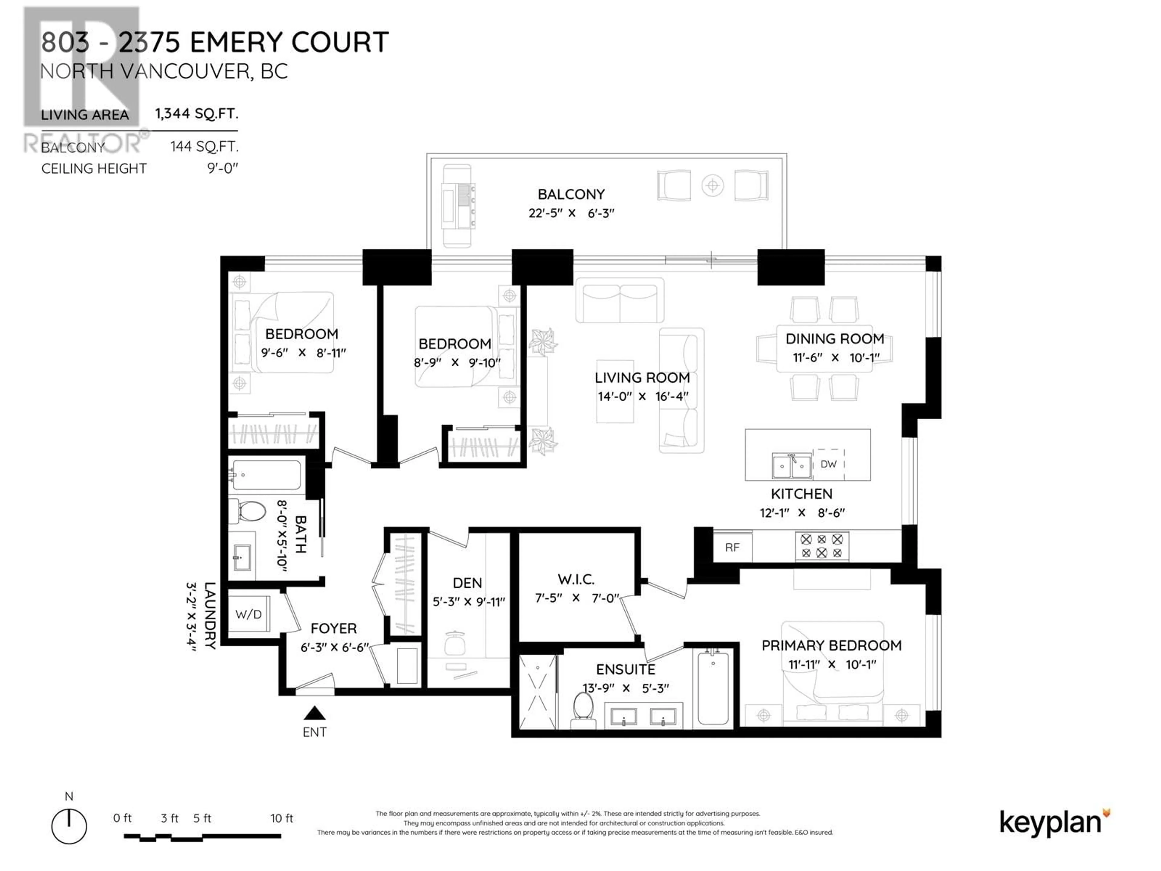 Floor plan for 803 2375 EMERY COURT, North Vancouver British Columbia V7J0E9