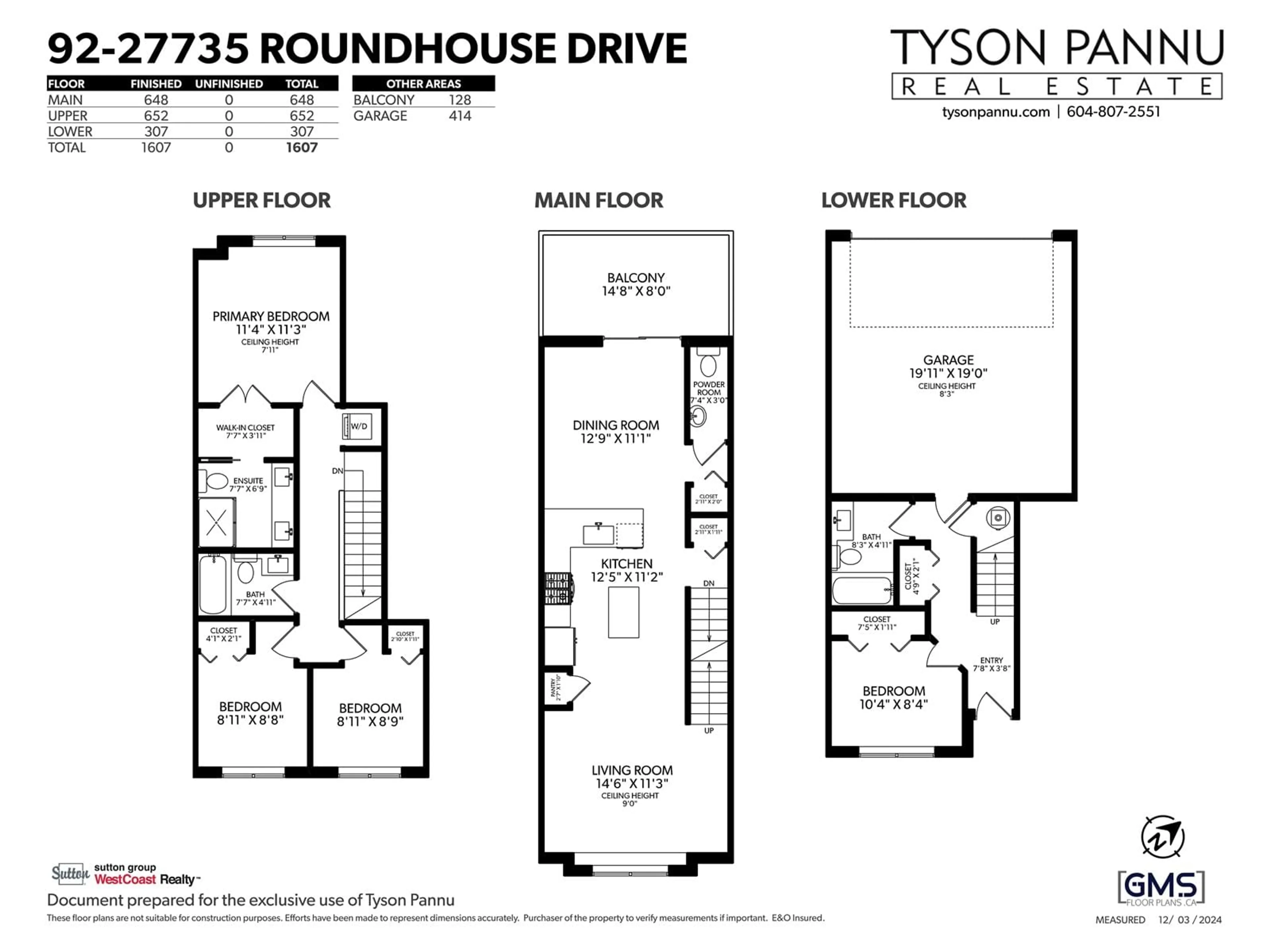 Floor plan for 92 27735 ROUNDHOUSE DRIVE, Abbotsford British Columbia V4X0B9