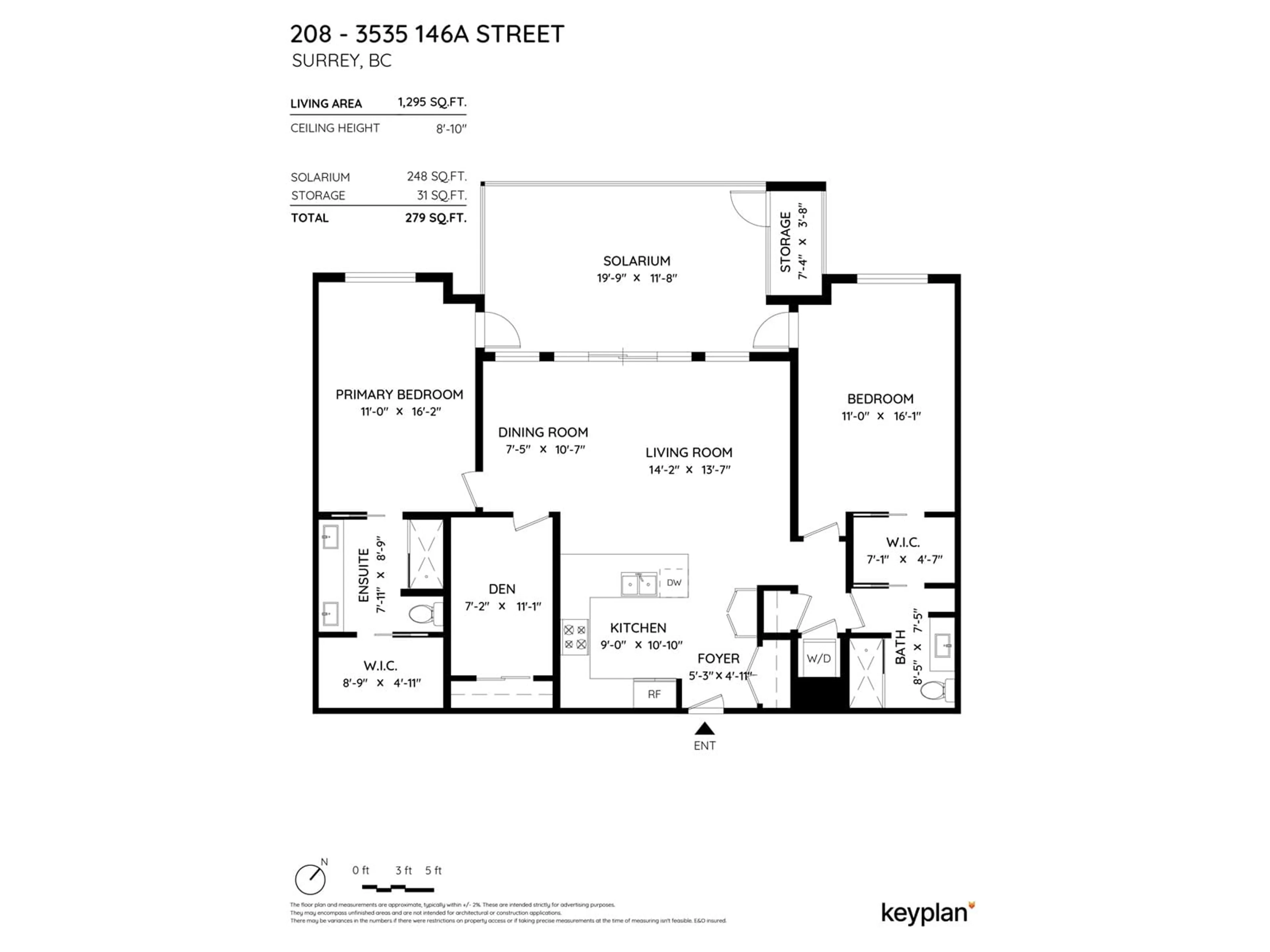 Floor plan for 208 3535 146A STREET, Surrey British Columbia V4P0H2