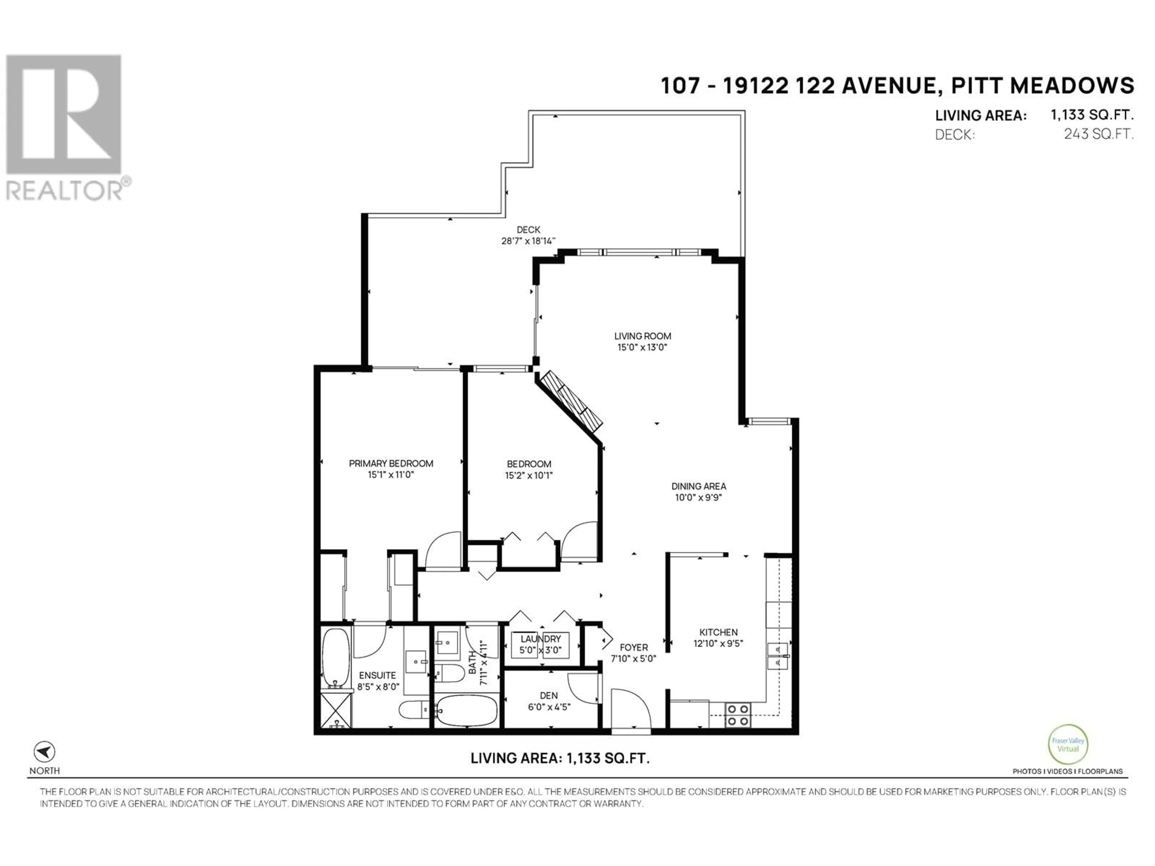 Floor plan for 107 19122 122 AVENUE, Pitt Meadows British Columbia V3Y2N7