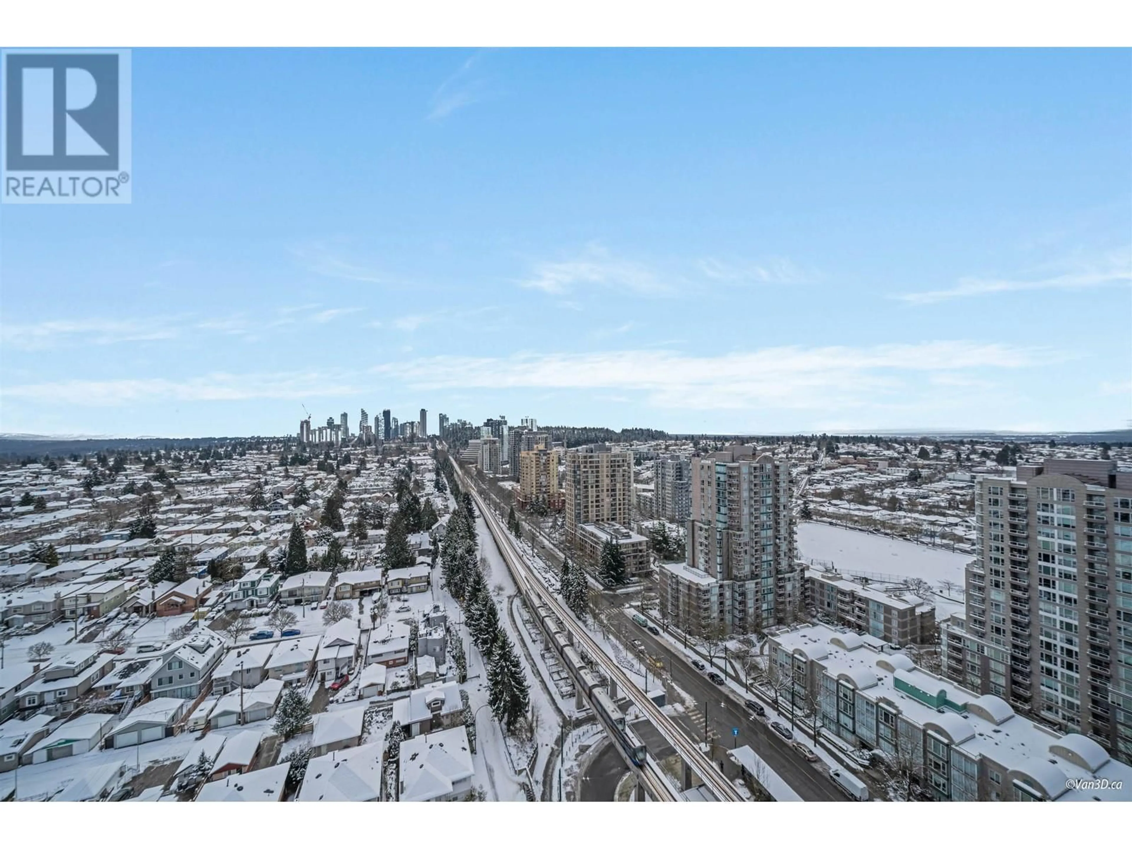 A pic from outside/outdoor area/front of a property/back of a property/a pic from drone, city buildings view from balcony for 2106 5058 JOYCE STREET, Vancouver British Columbia V5R0J9