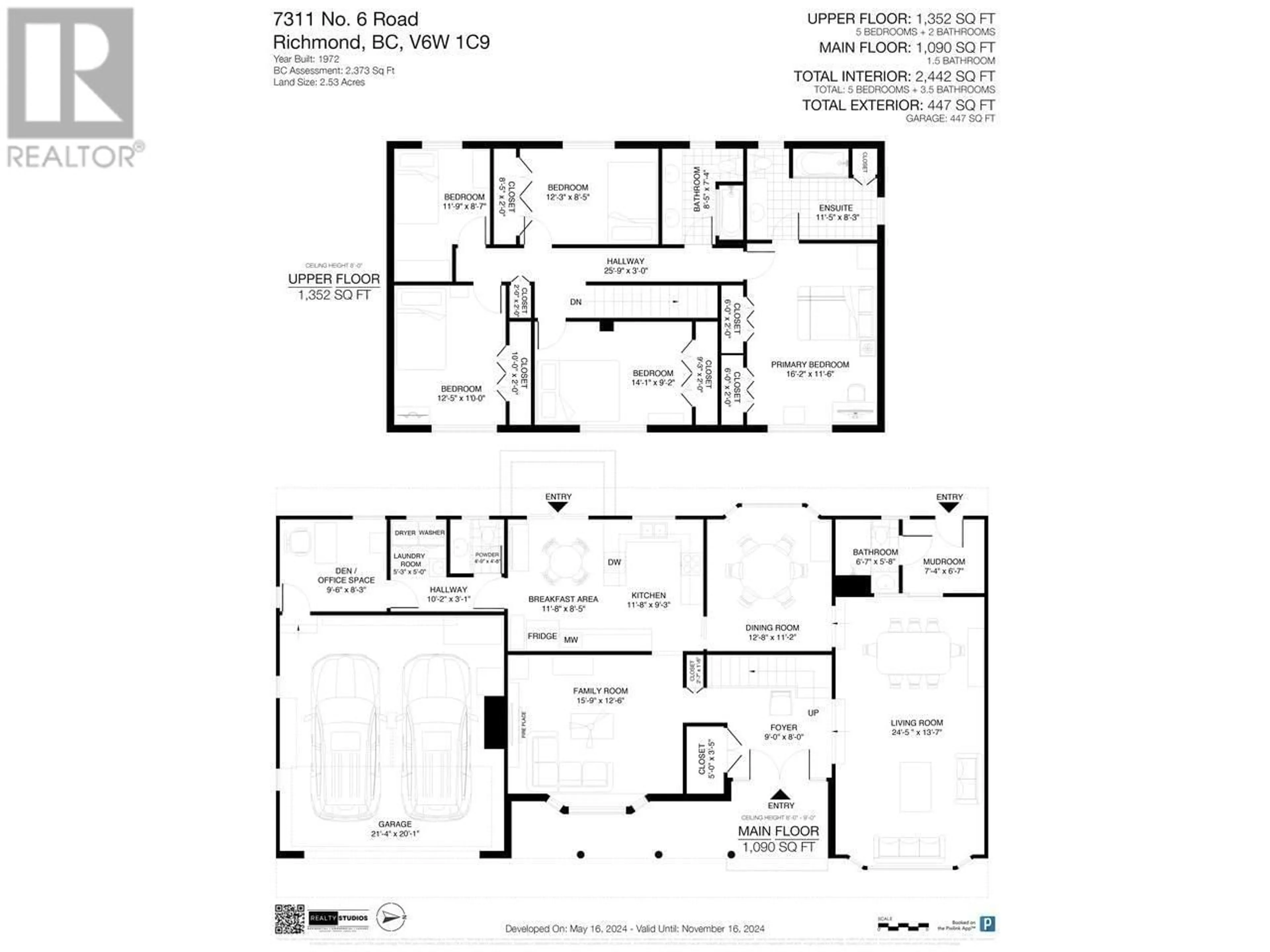 Floor plan for 7311 NO. 6 ROAD, Richmond British Columbia V6W1C9