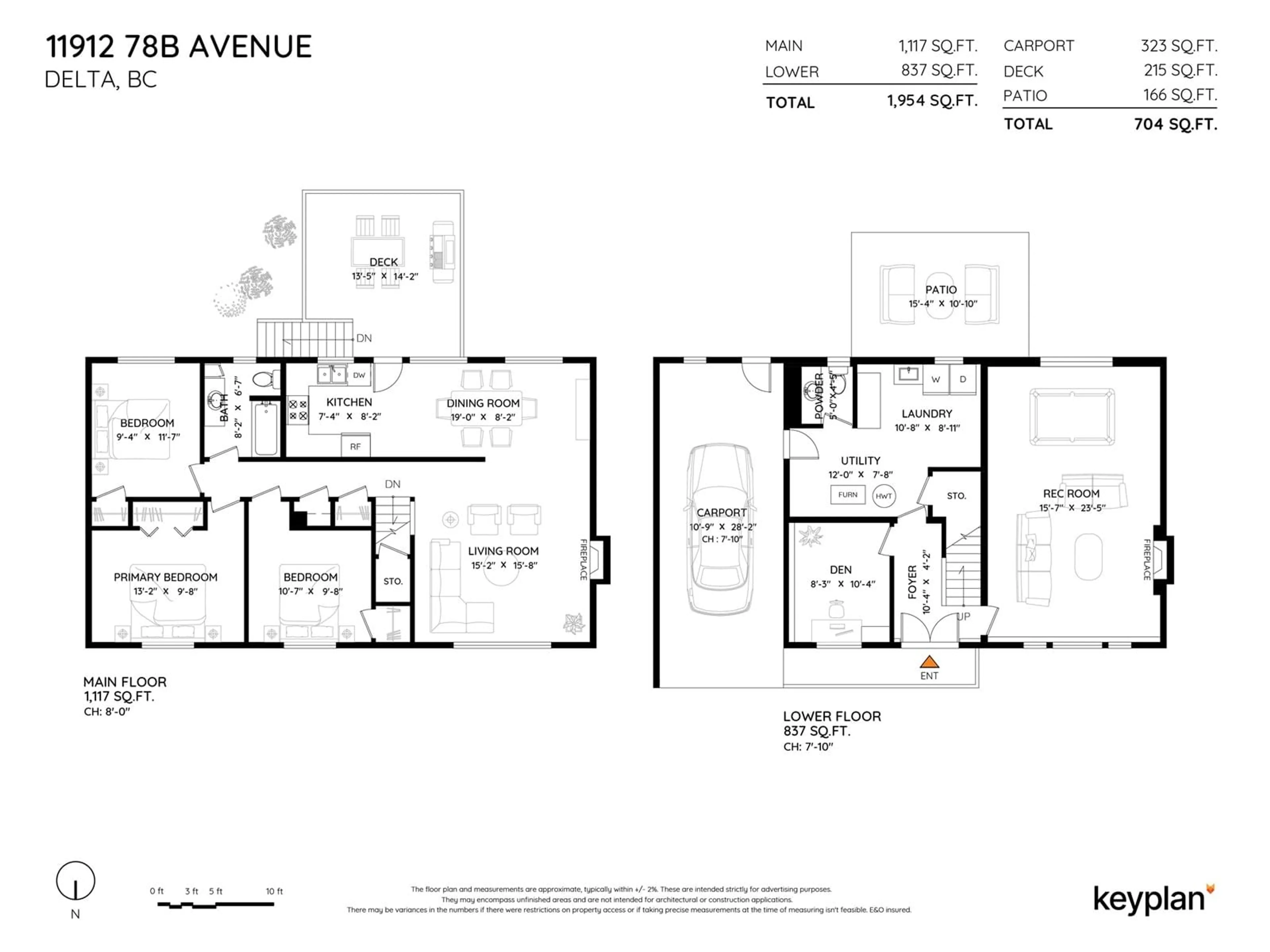 Floor plan for 11912 78B AVENUE, Delta British Columbia V4C1S1