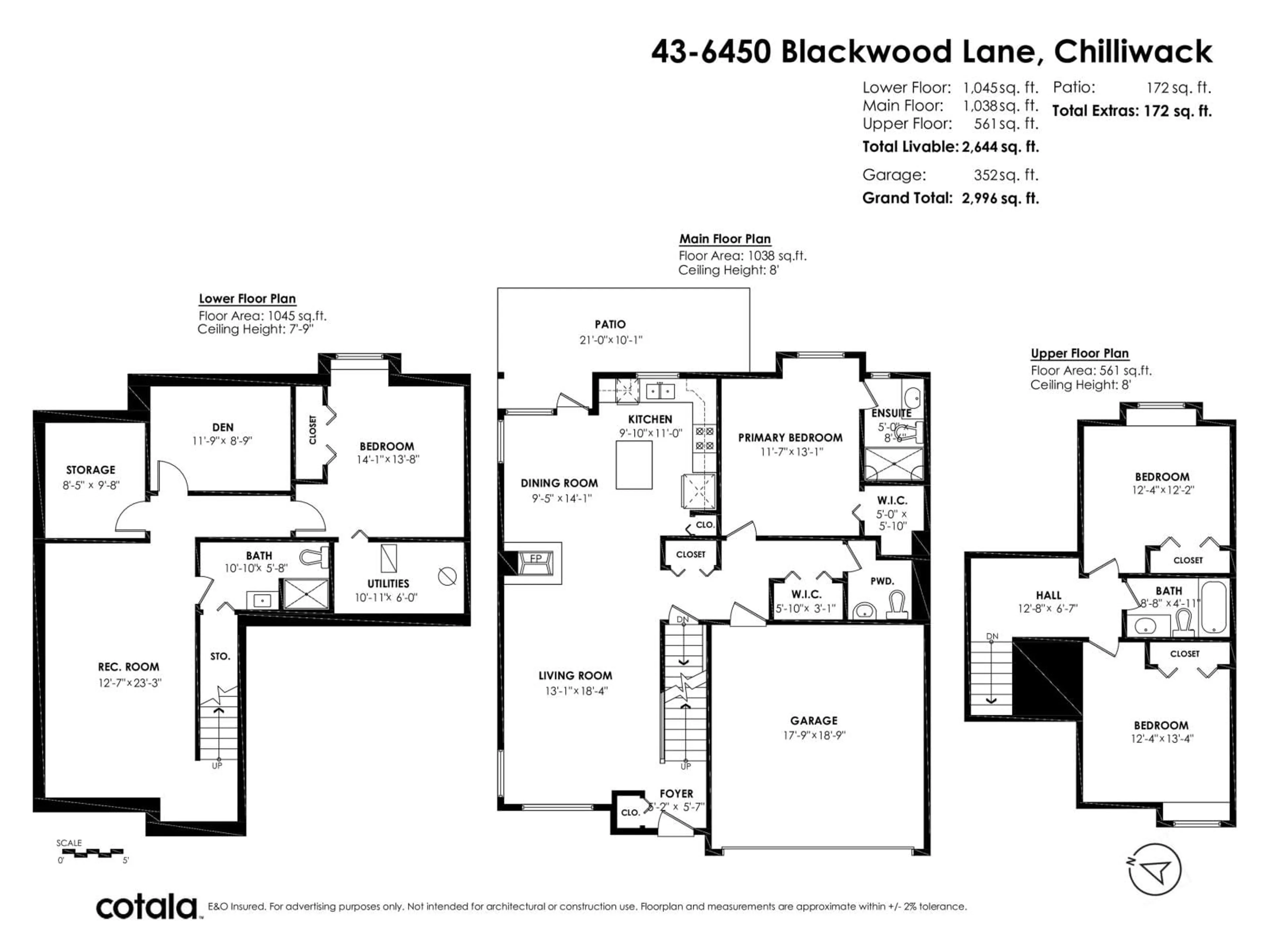 Floor plan for 43 6450 BLACKWOOD LANE|Sardis South, Chilliwack British Columbia V2R5Z3