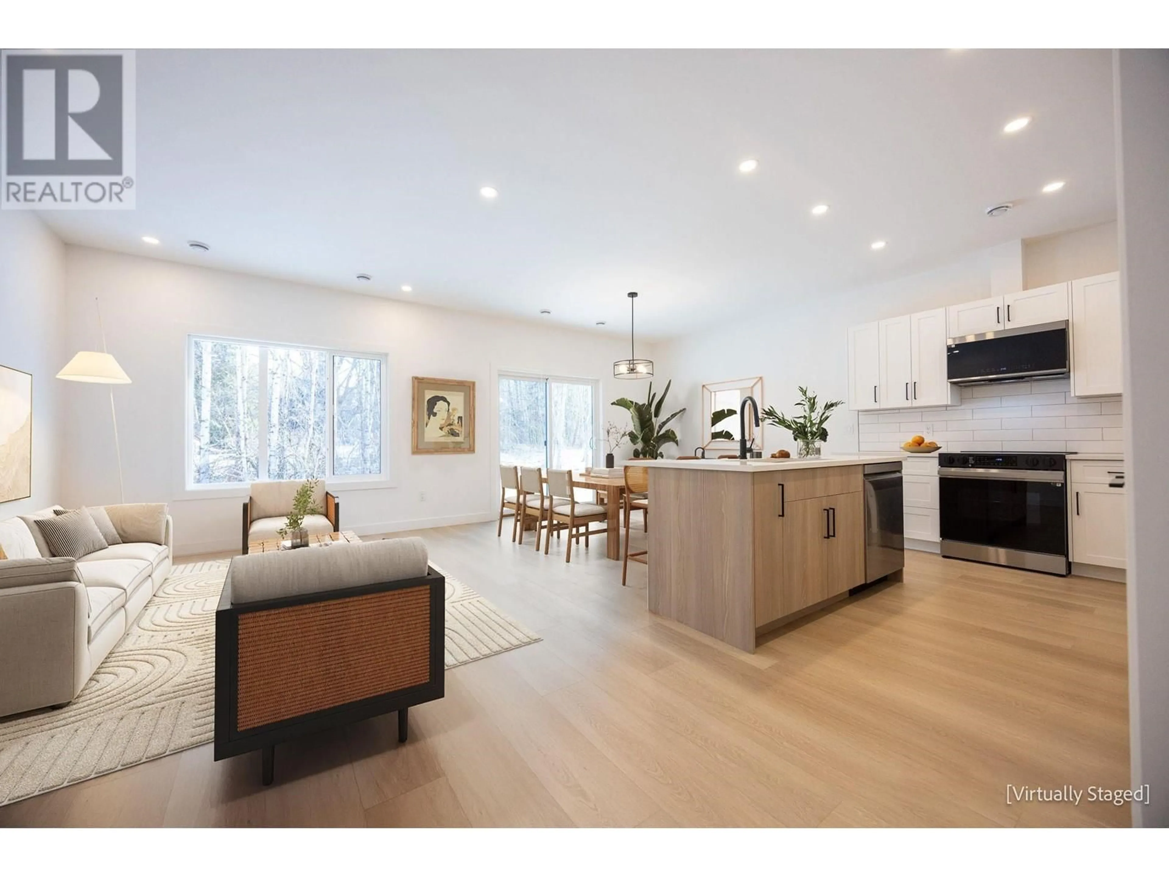 Open concept kitchen, wood/laminate floor for 2 4418 KERMODE STREET, Terrace British Columbia V8G0B3