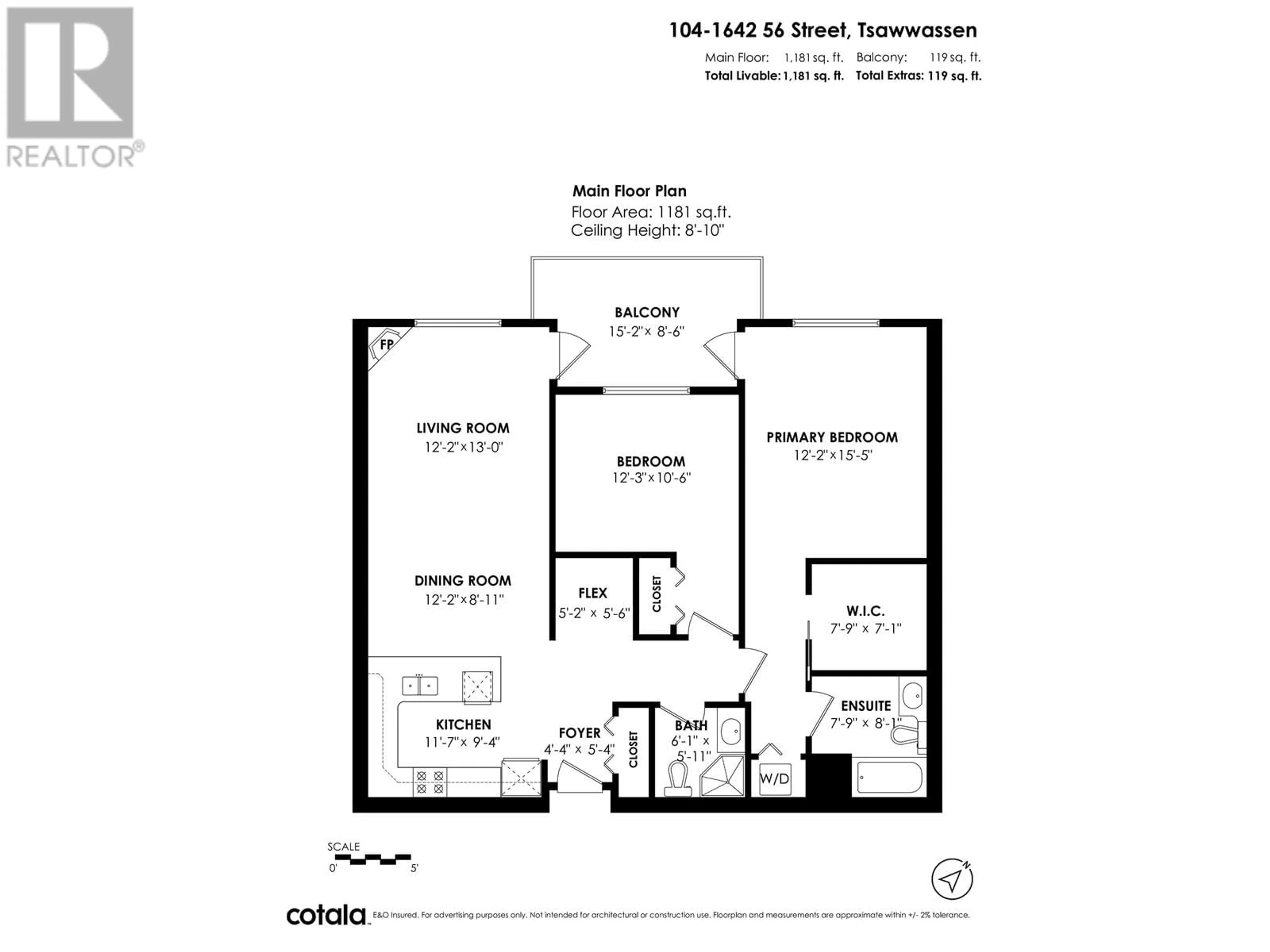 Floor plan for 104 - 1642 56 STREET, Delta British Columbia V4L0A2