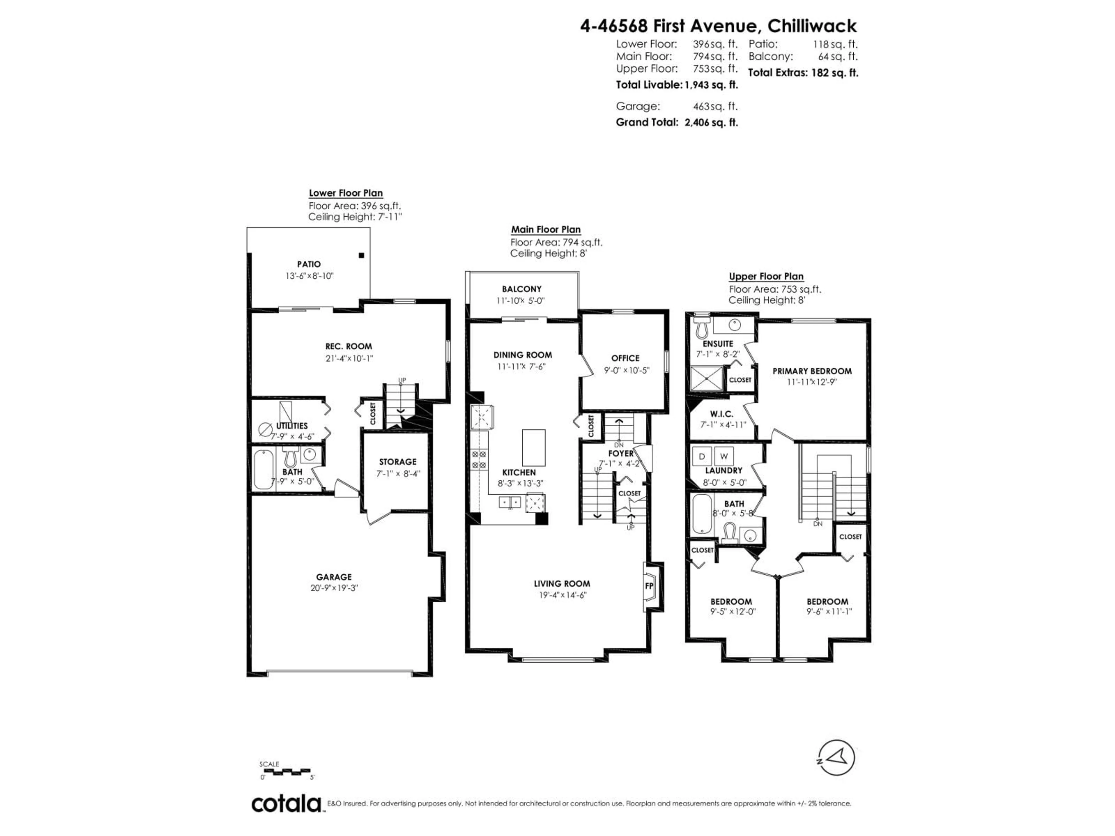 Floor plan for 4 46568 FIRST AVENUE|Chilliwack Proper E, Chilliwack British Columbia V2P1W9