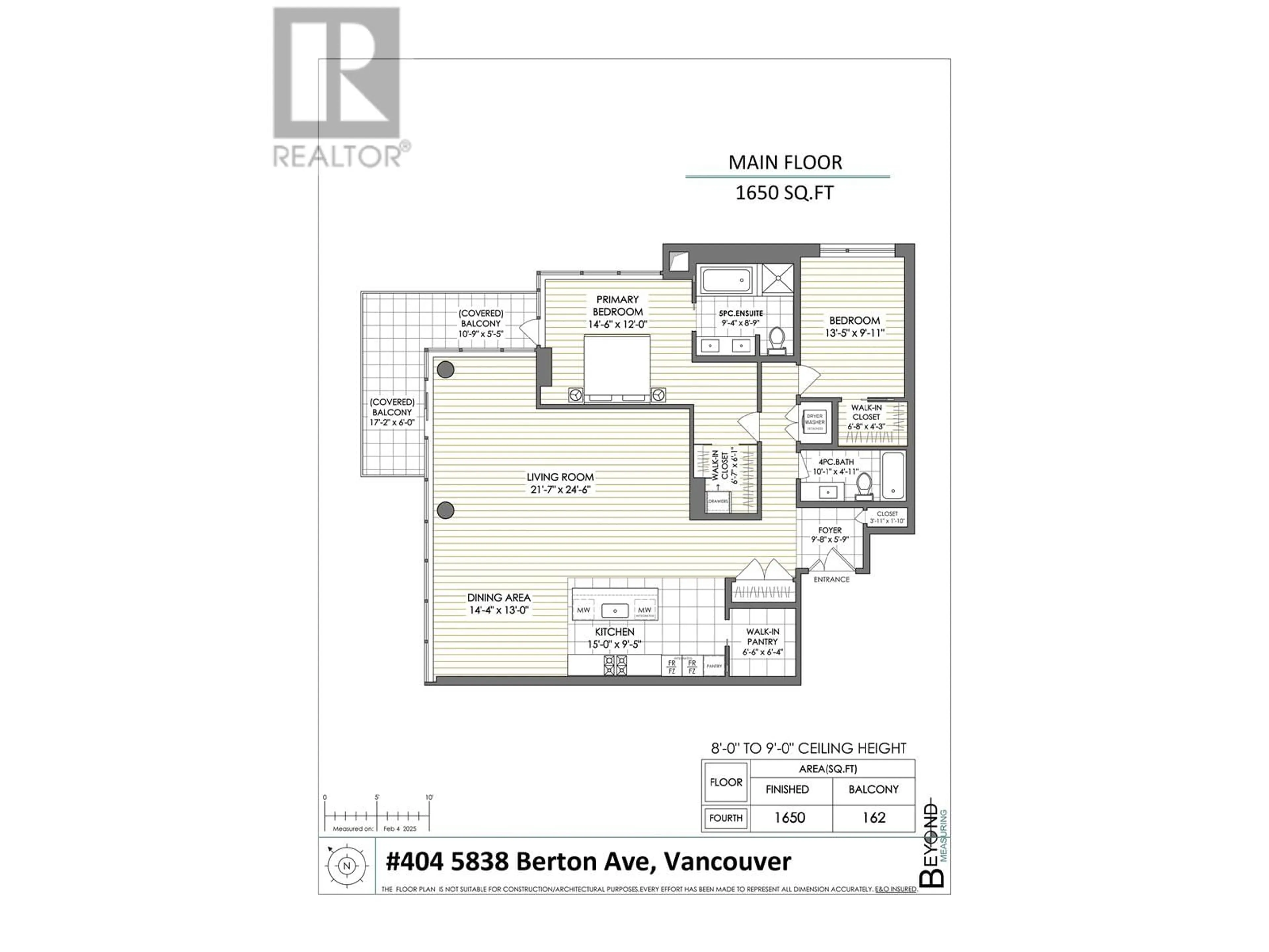 Floor plan for 404 5838 BERTON AVENUE, Vancouver British Columbia V6S0A5