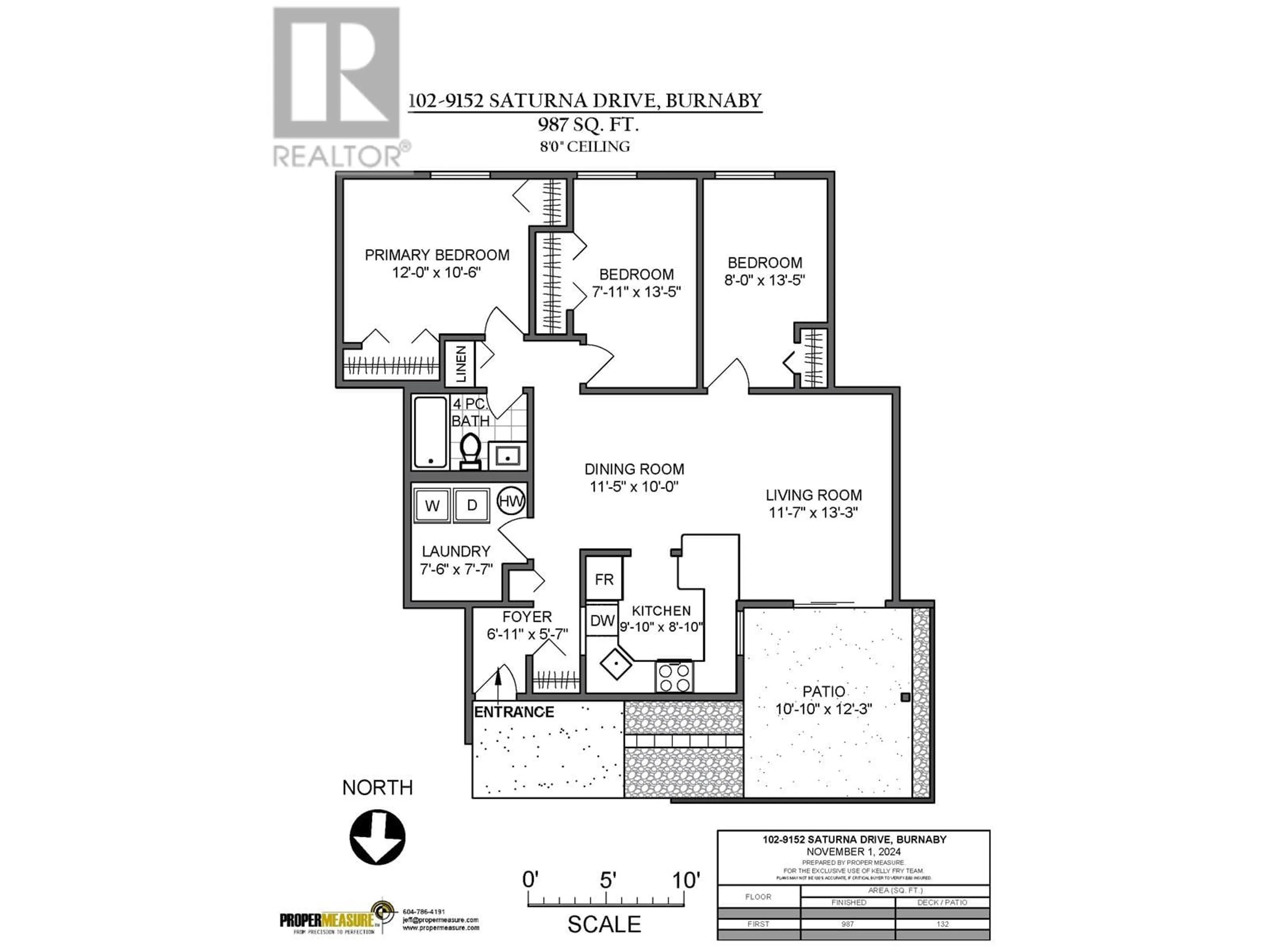 Floor plan for 102 9152 SATURNA DRIVE, Burnaby British Columbia V3J7K2