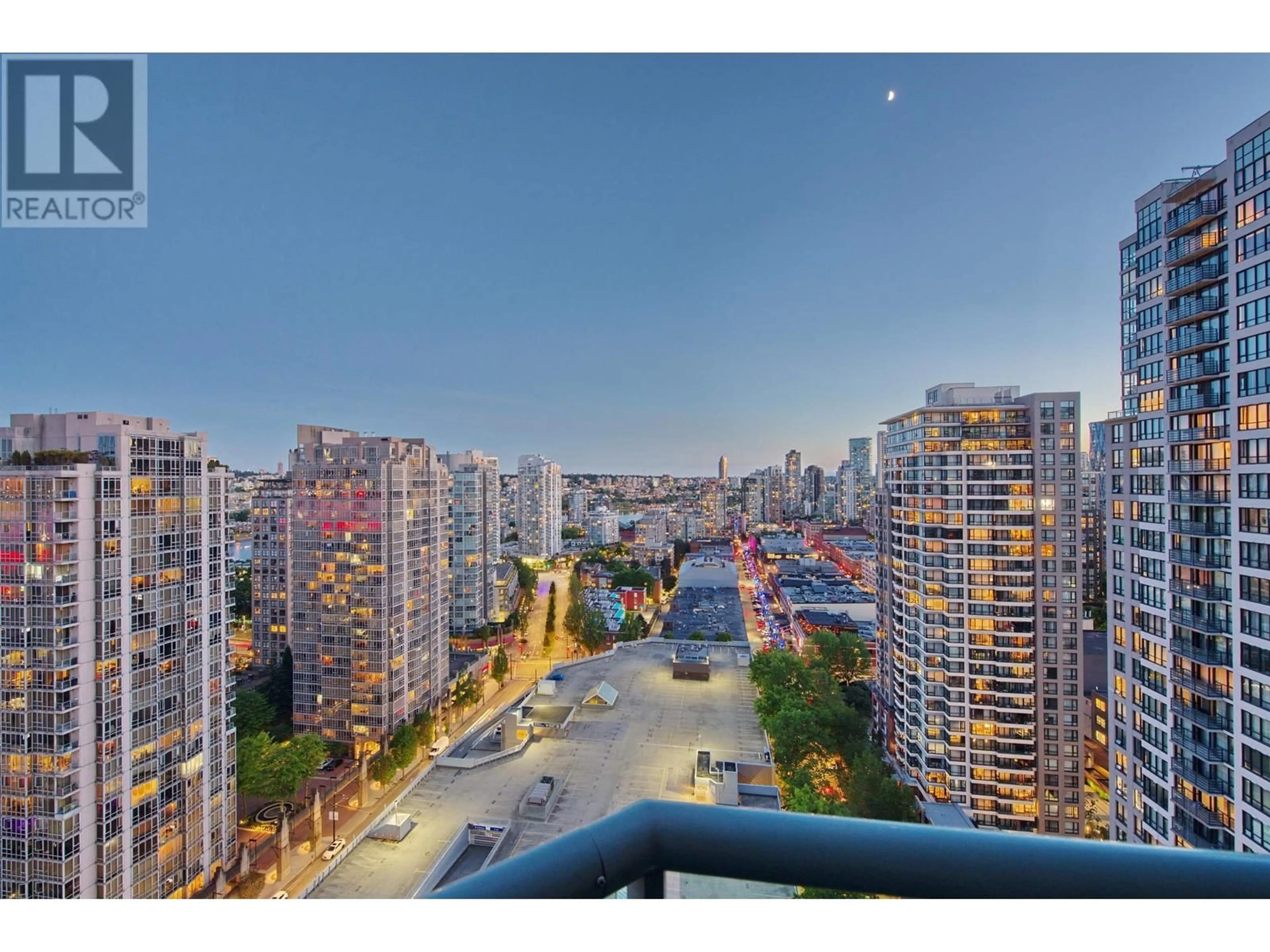 Balcony in the apartment, city buildings view from balcony for 2201 888 HAMILTON STREET, Vancouver British Columbia V6B5W4