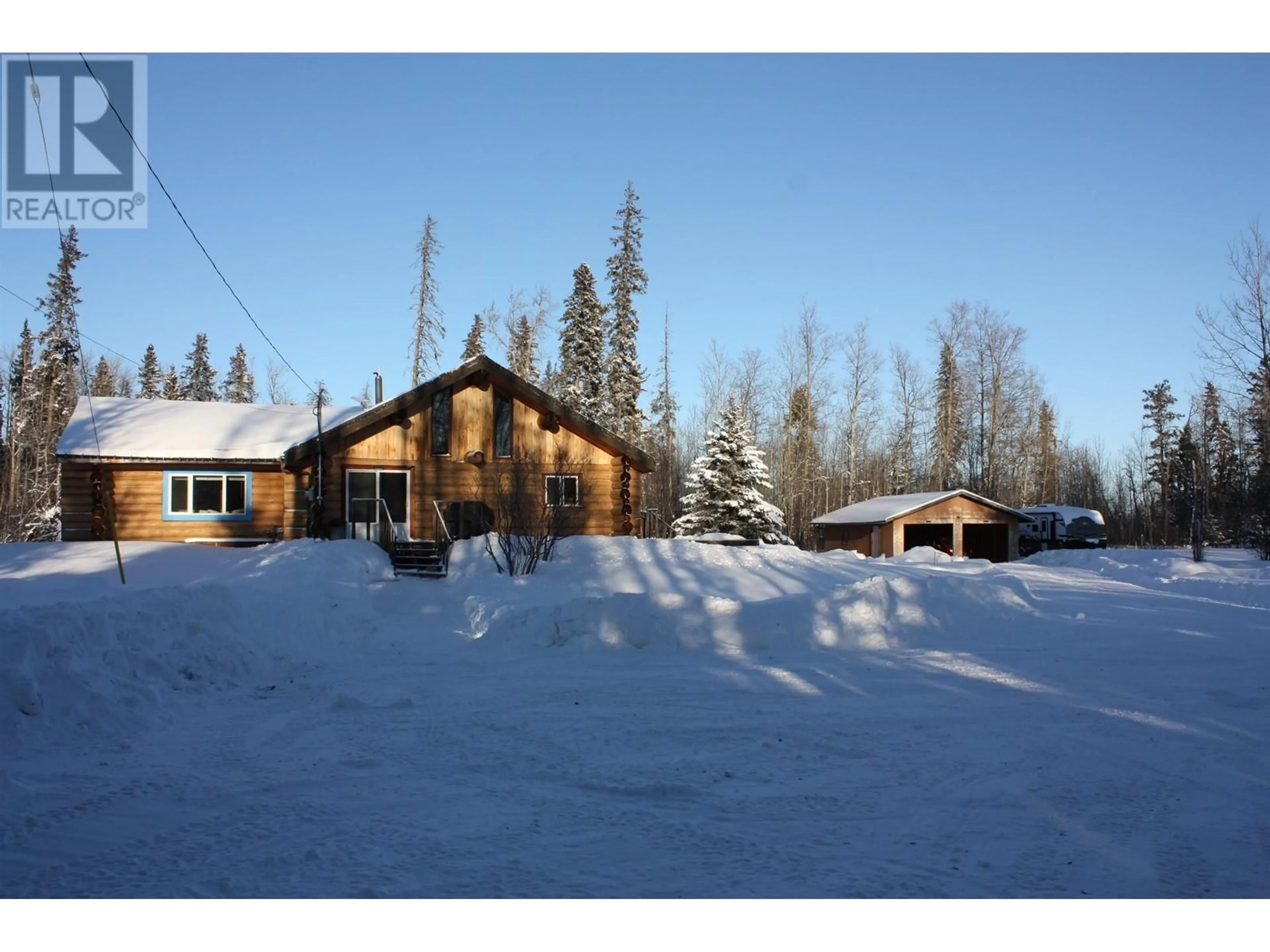 A pic from outside/outdoor area/front of a property/back of a property/a pic from drone, forest/trees view for 10111 97 HIGHWAY, Fort St. John British Columbia V1J8L6