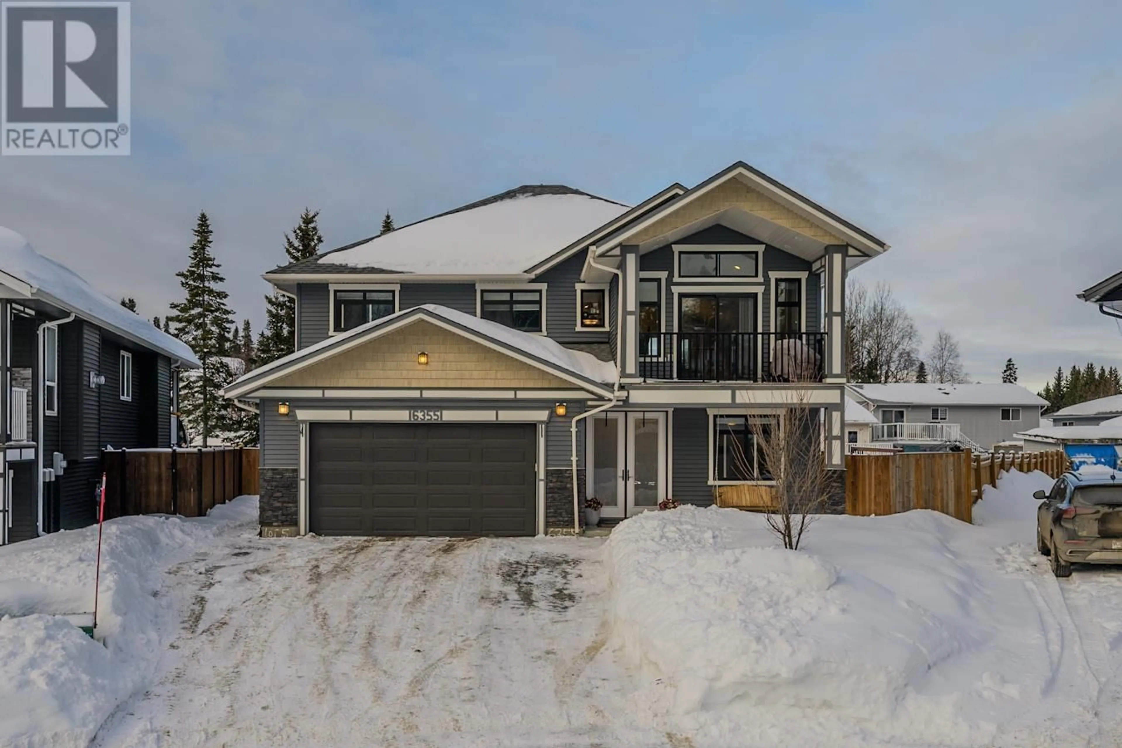 Home with vinyl exterior material, street for 6355 RITA PLACE, Prince George British Columbia V2K4X8