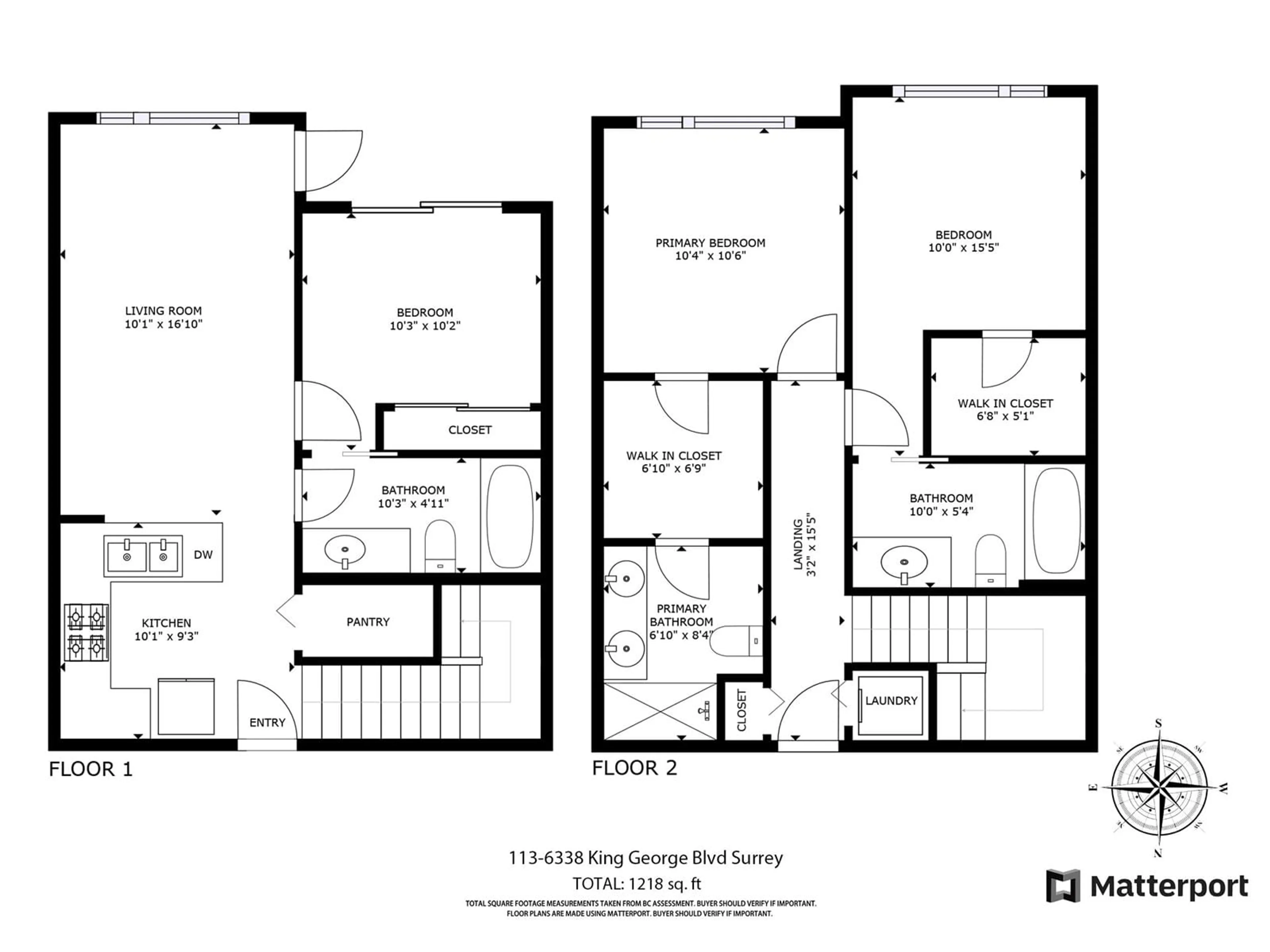 Floor plan for 113 - 6338 KING GEORGE BLVD, Surrey British Columbia V3X1E9