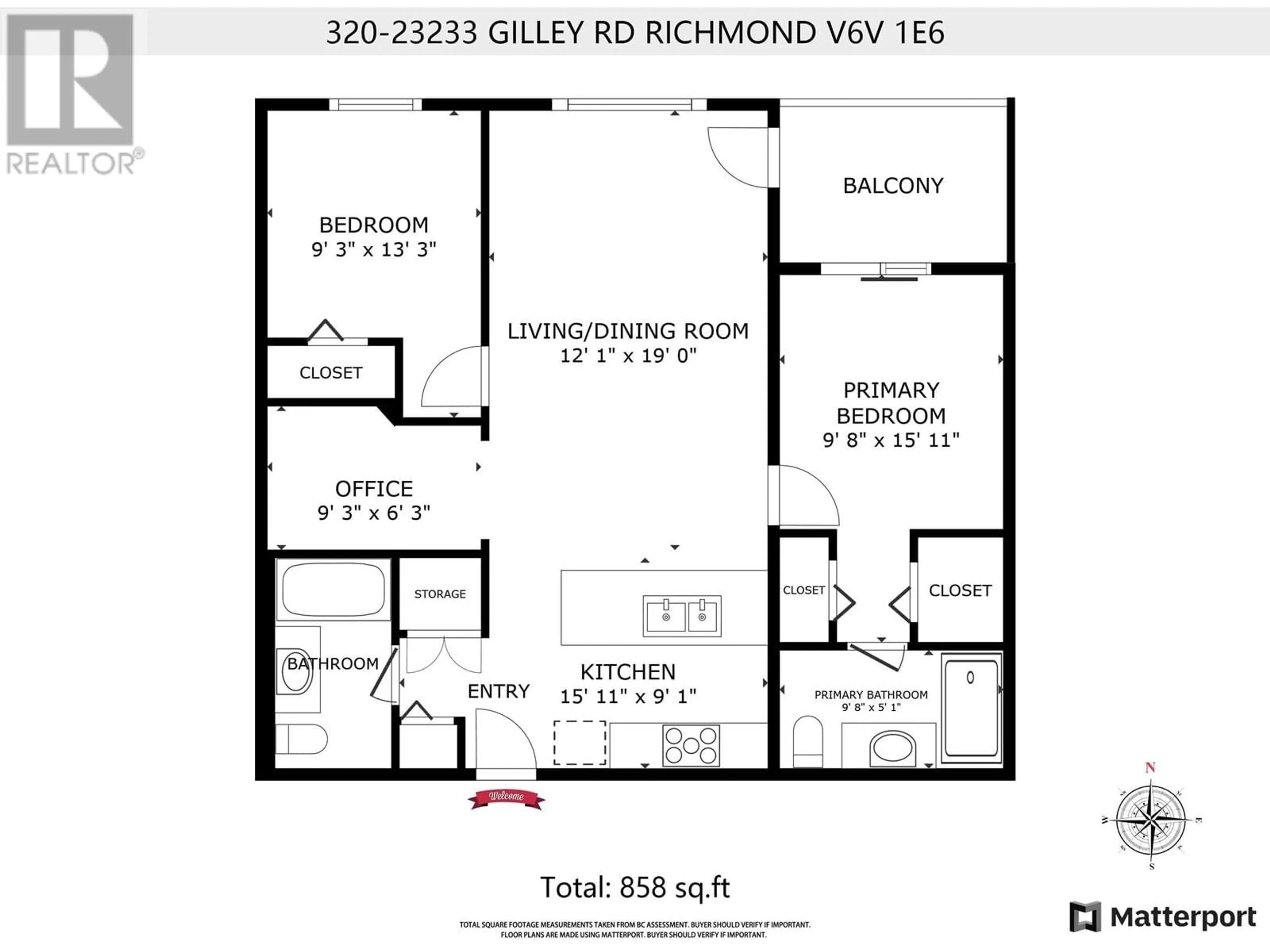 Floor plan for 320 23233 GILLEY ROAD, Richmond British Columbia V6V1E6