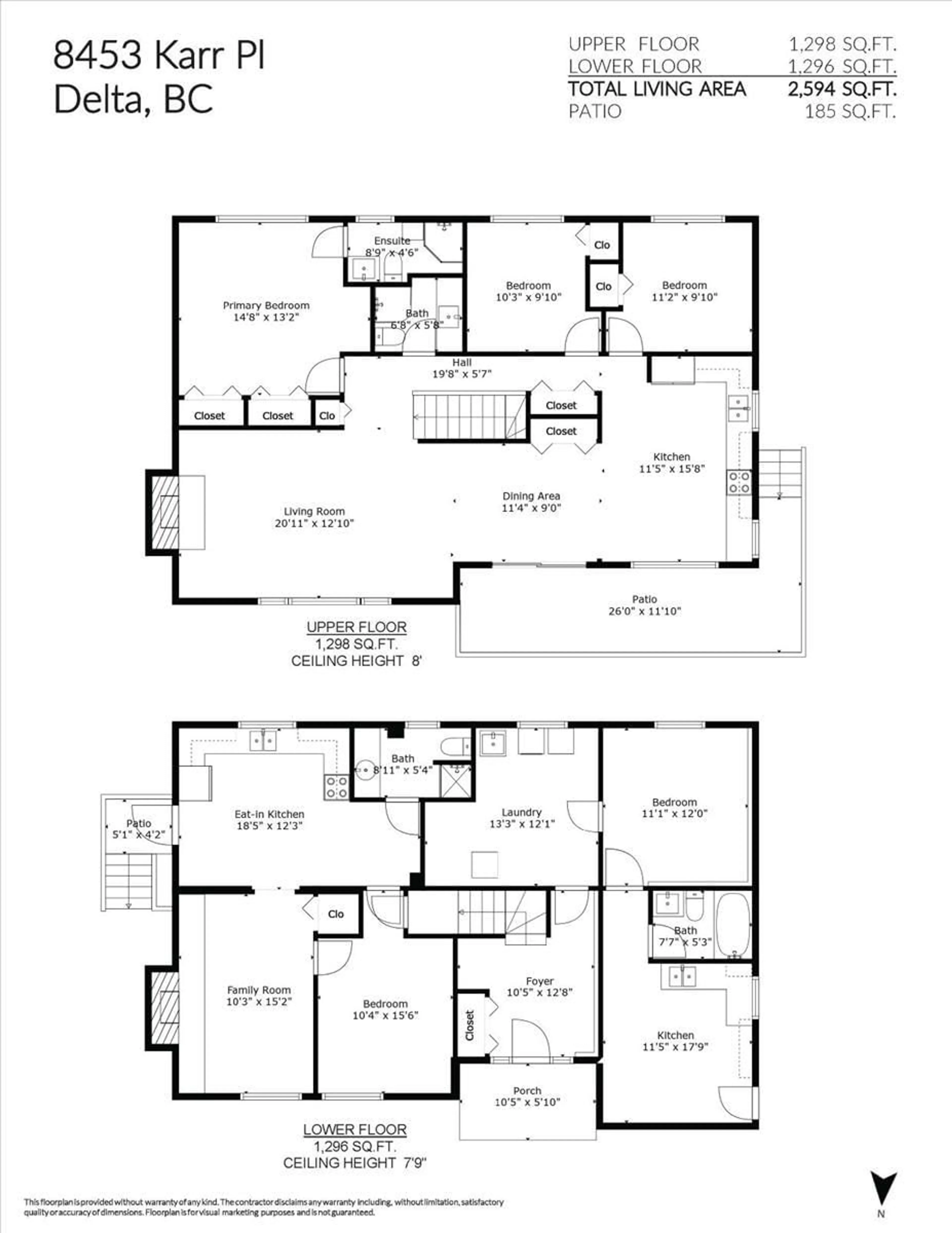 Floor plan for 8453 KARR PLACE, Delta British Columbia V4C3X8