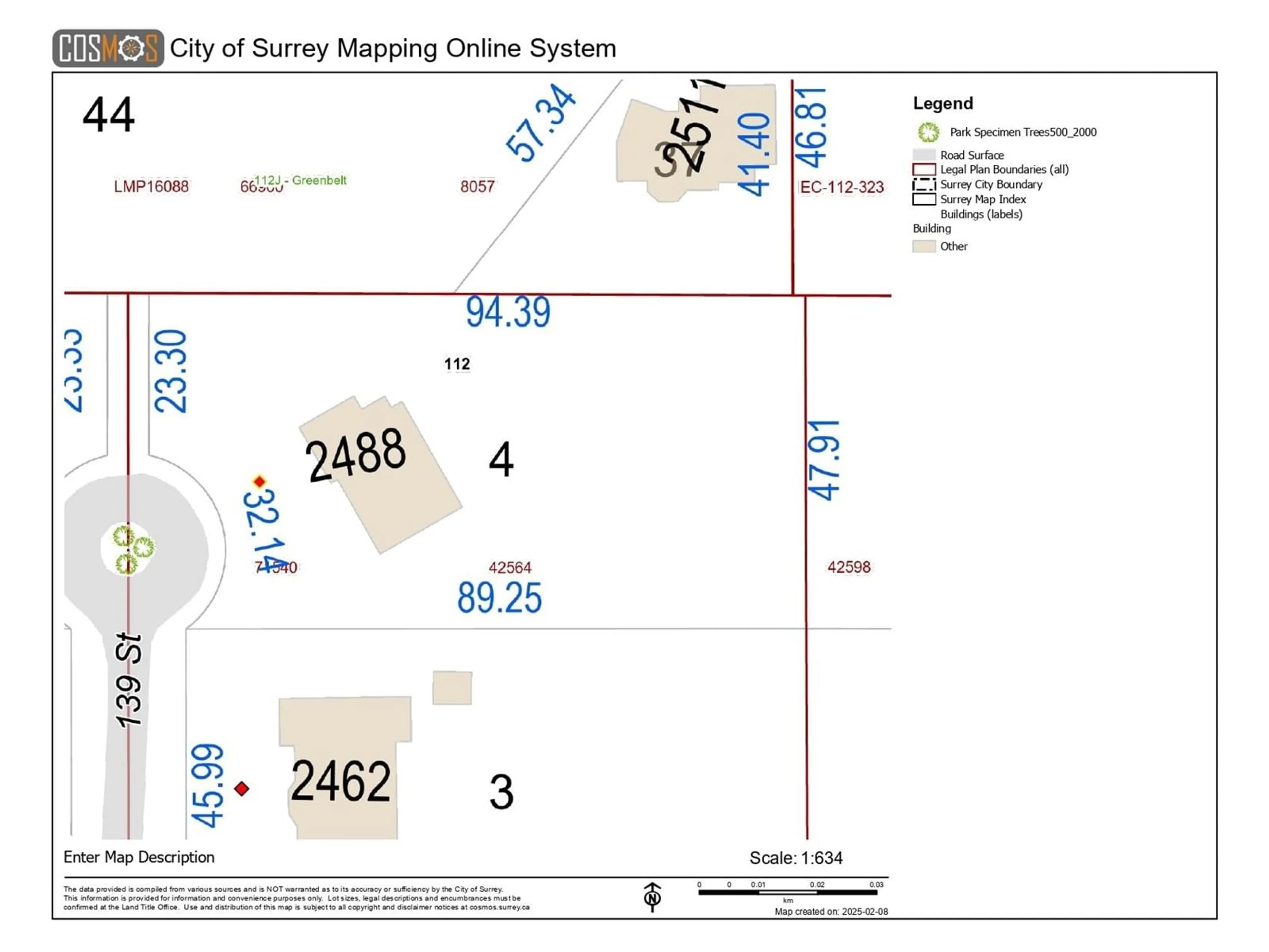 Picture of a map for 2488 139, Surrey British Columbia V4P1S2