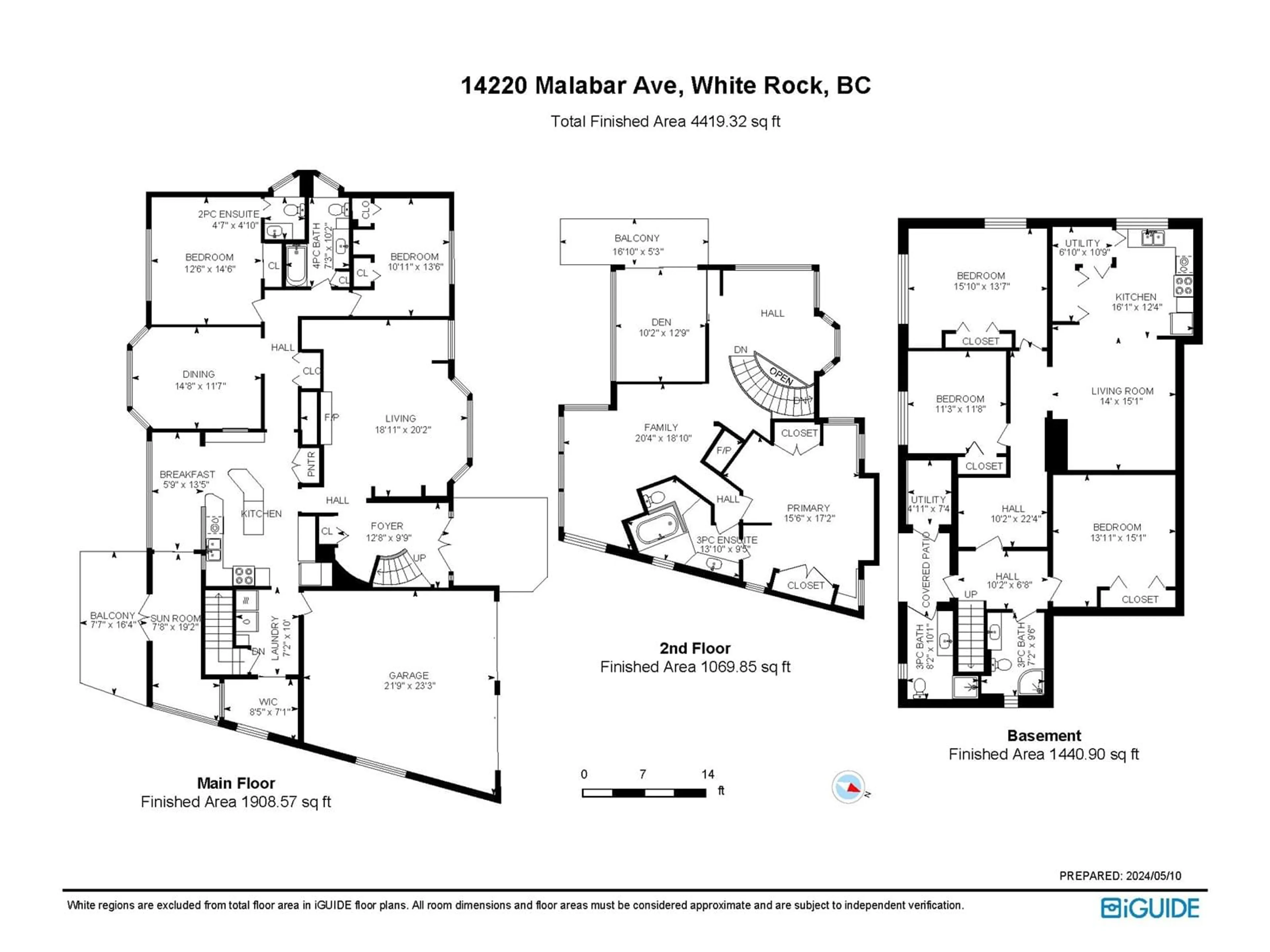 Floor plan for 14220 MALABAR AVENUE, White Rock British Columbia V4B2Y3