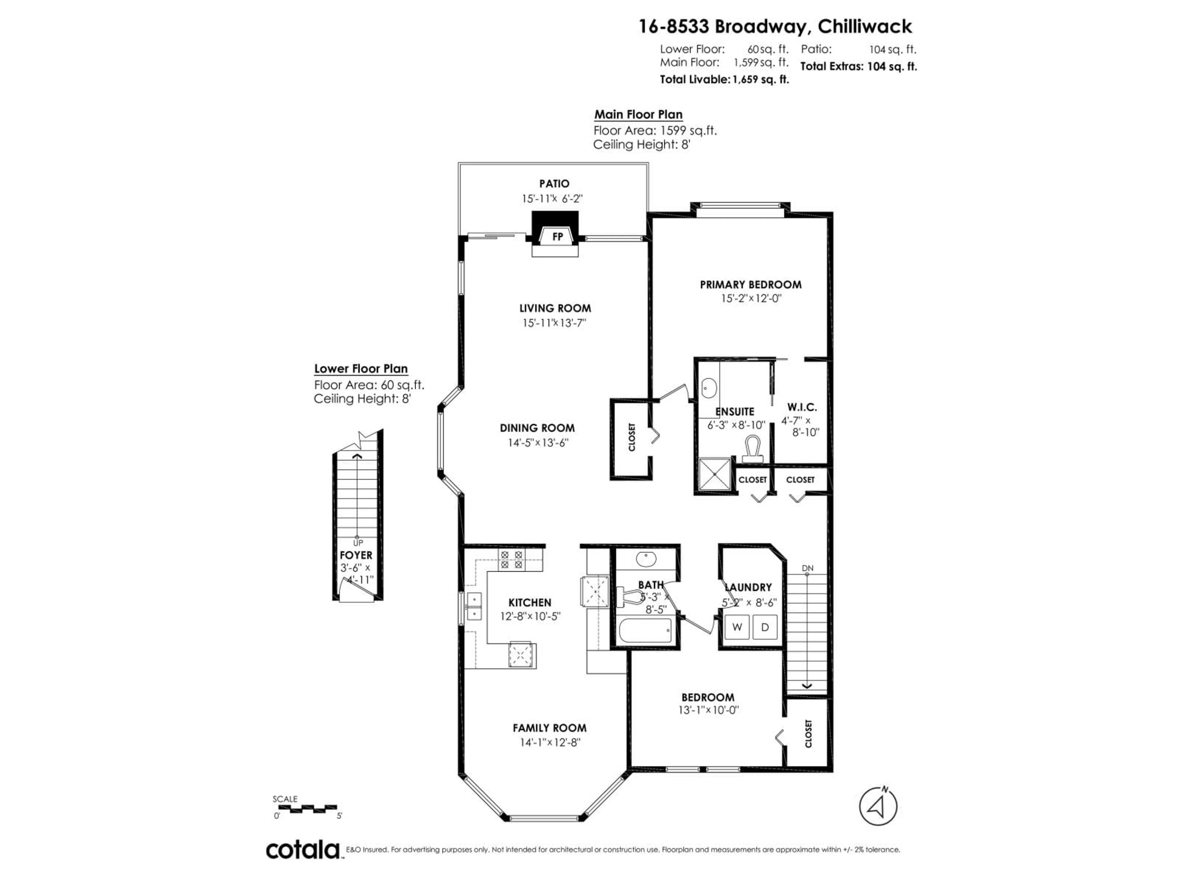 Floor plan for 16 - 8533 BROADWAY STREET, Chilliwack British Columbia V2P5V4