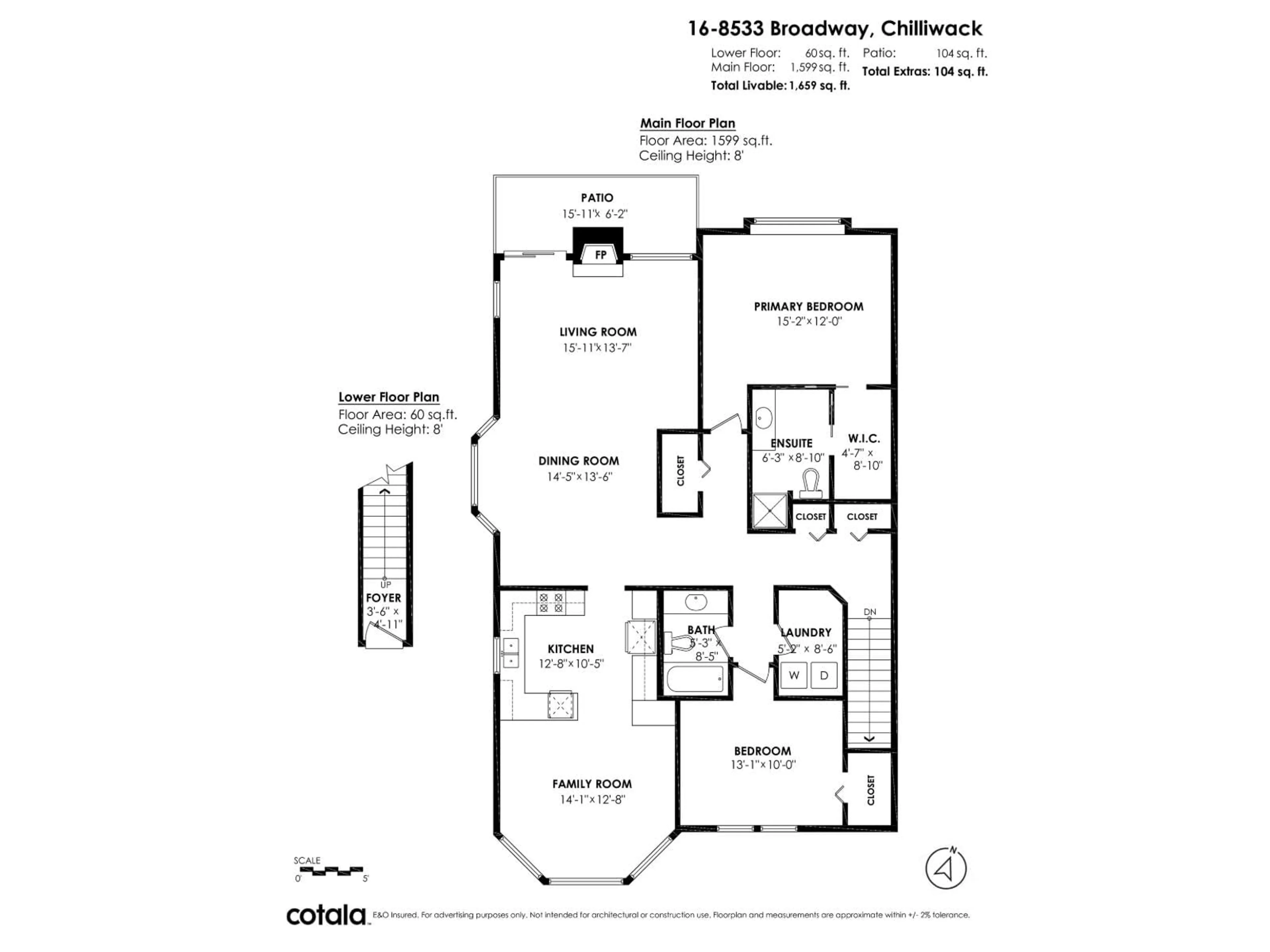 Floor plan for 16 - 8533 BROADWAY STREET, Chilliwack British Columbia V2P5V4