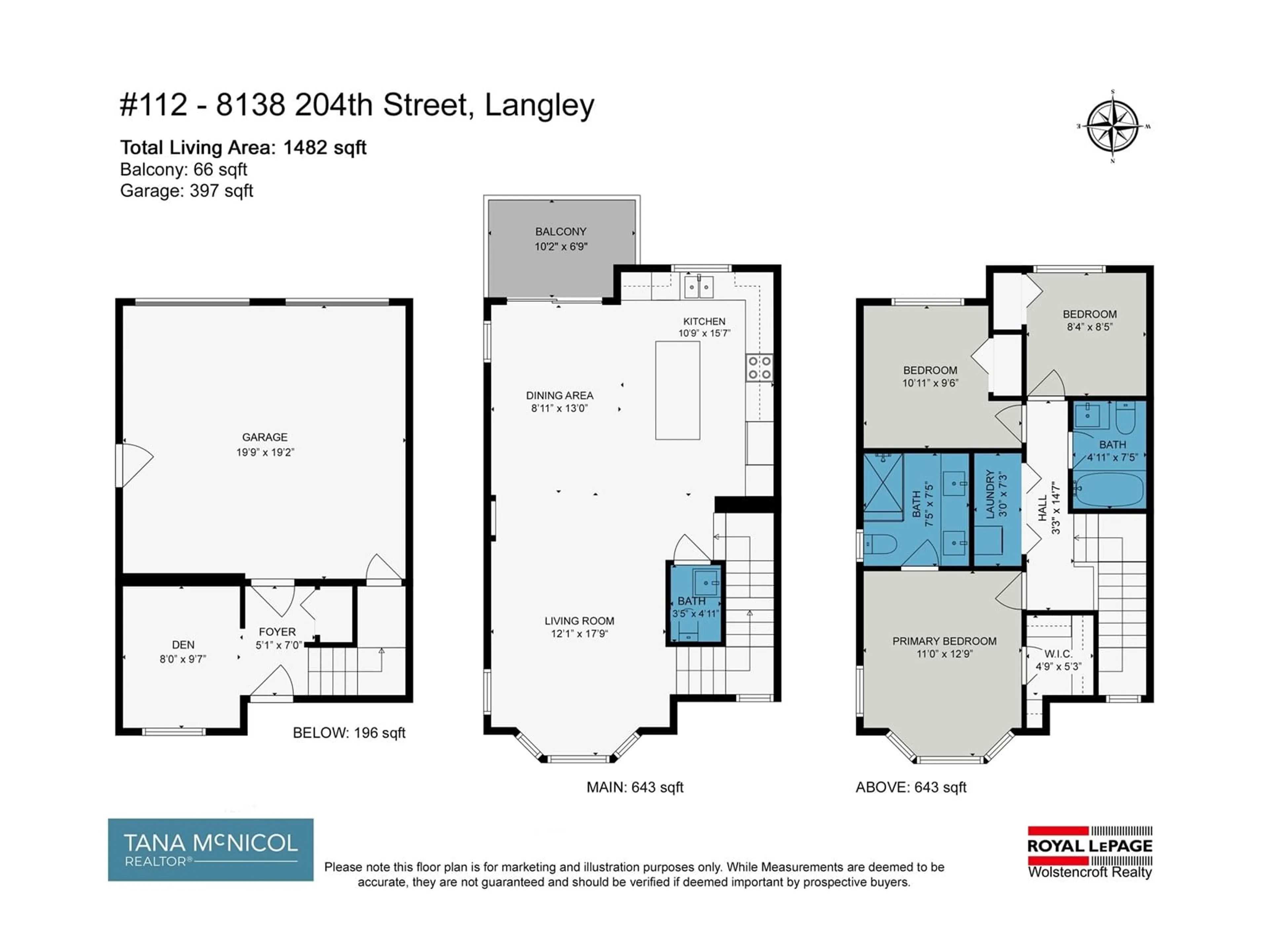 Floor plan for 112 8138 204 STREET, Langley British Columbia V2Y0T4