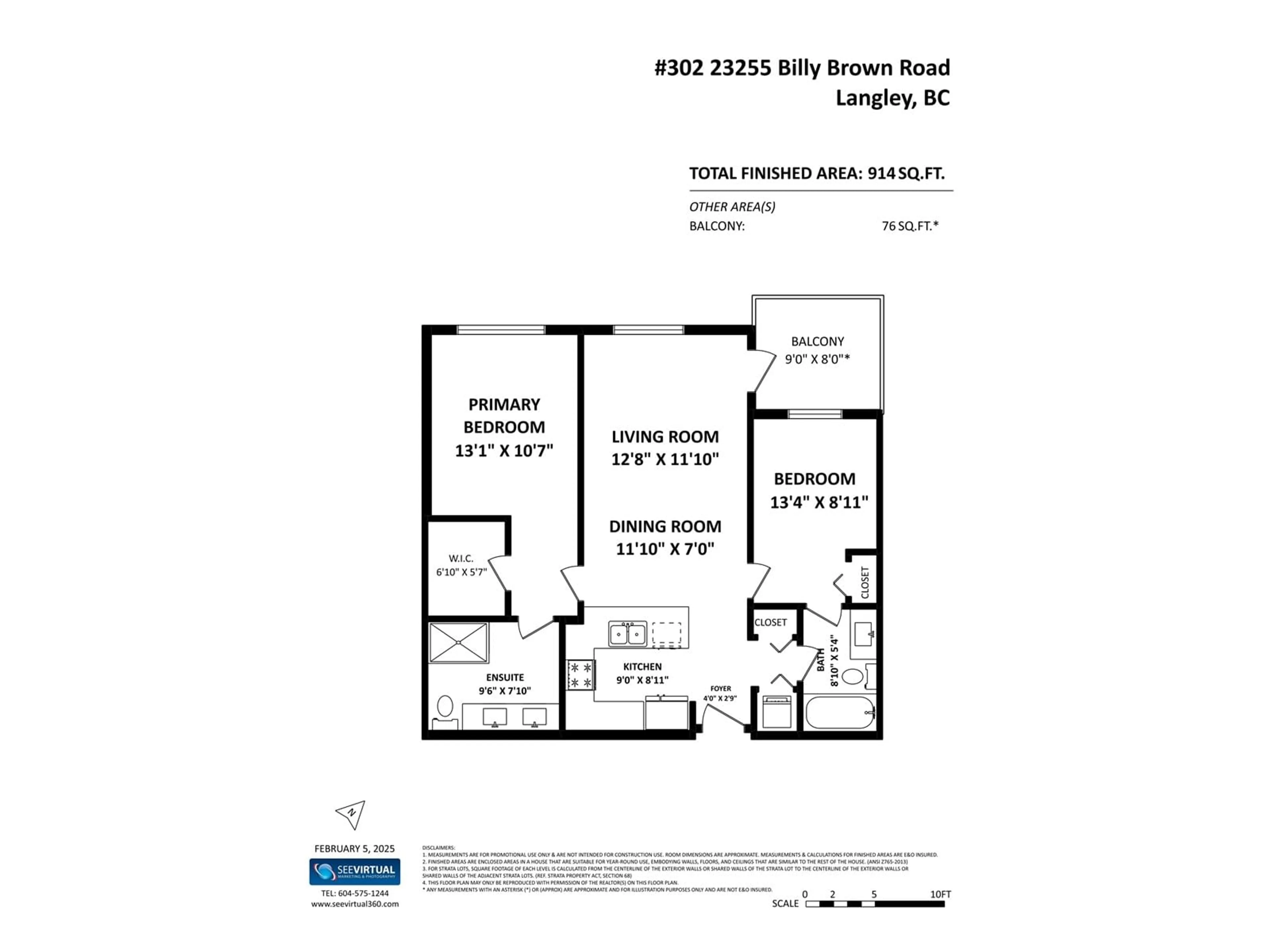 Floor plan for 302 23255 BILLY BROWN ROAD, Langley British Columbia V1M0C8