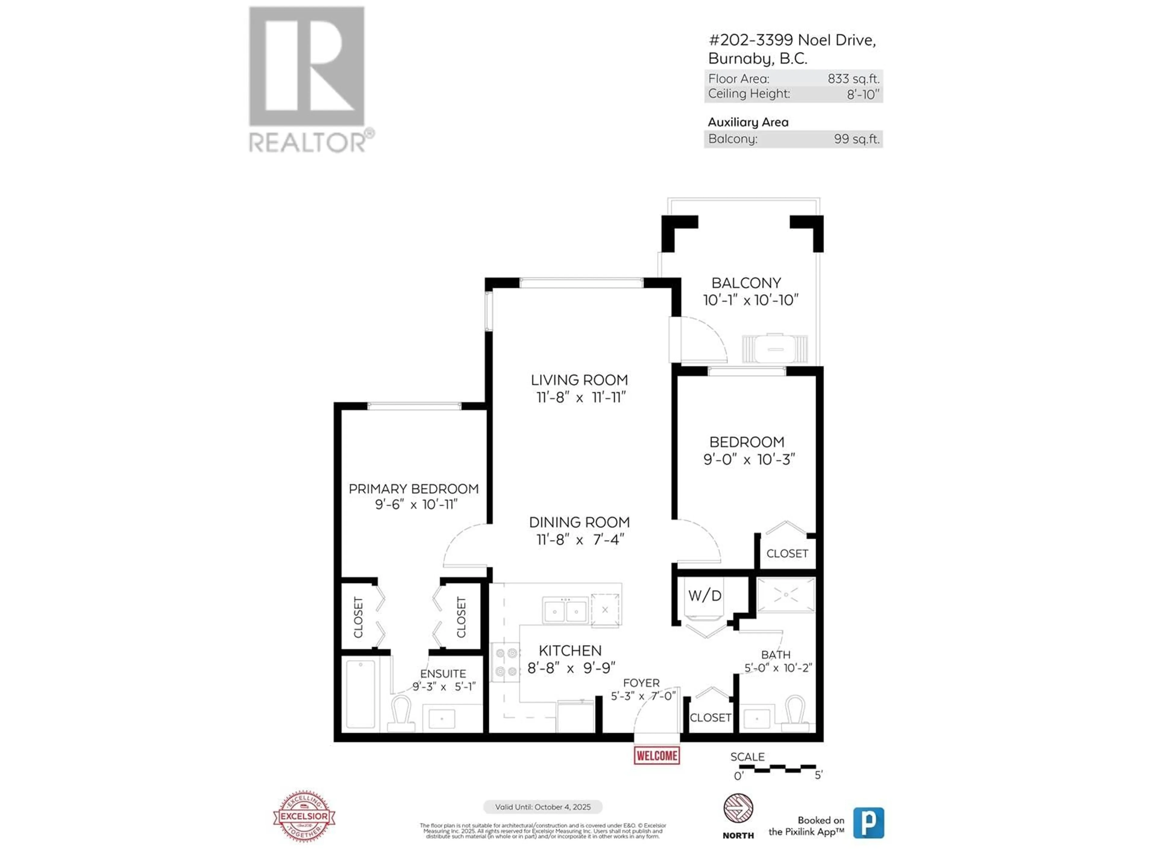 Floor plan for 202 3399 NOEL DRIVE, Burnaby British Columbia V3J0G8