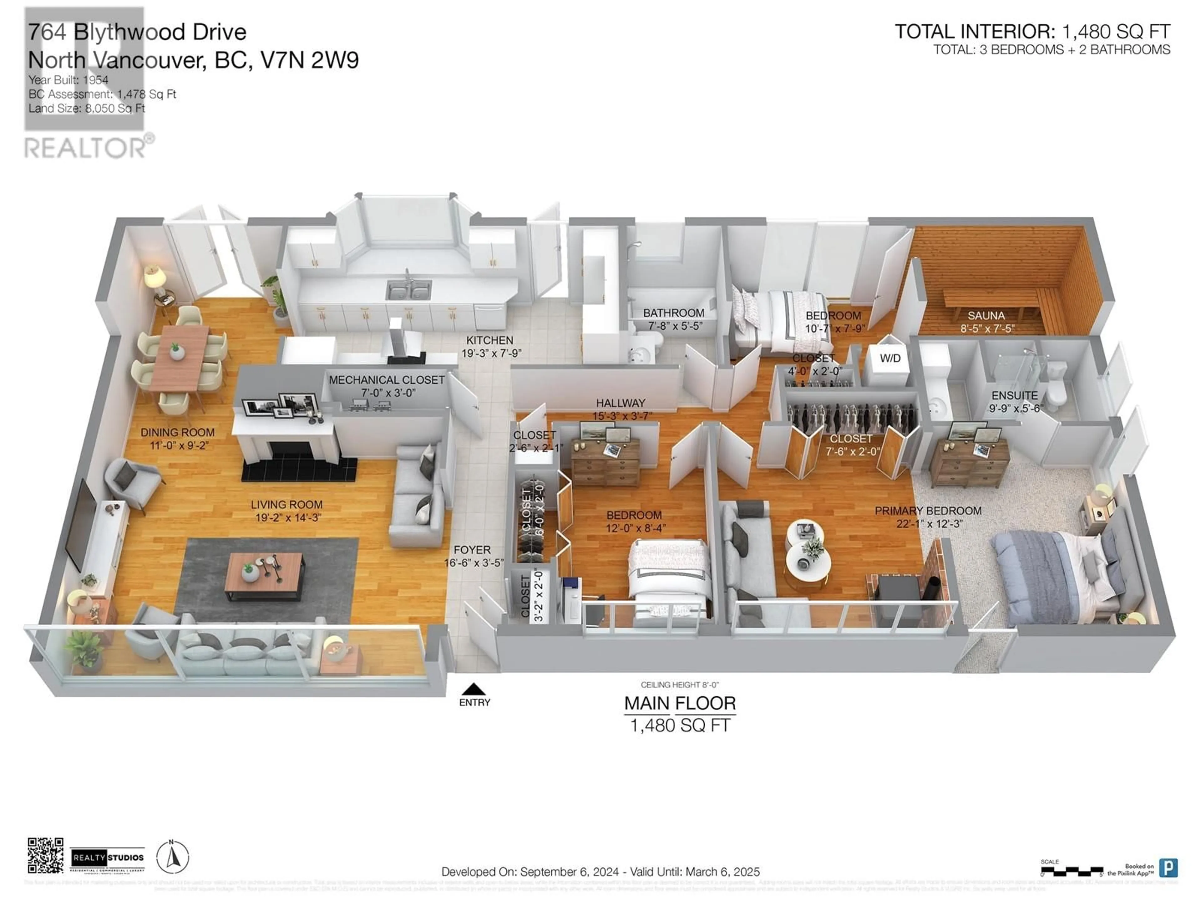 Floor plan for 764 BLYTHWOOD DRIVE, North Vancouver British Columbia V7N2W9