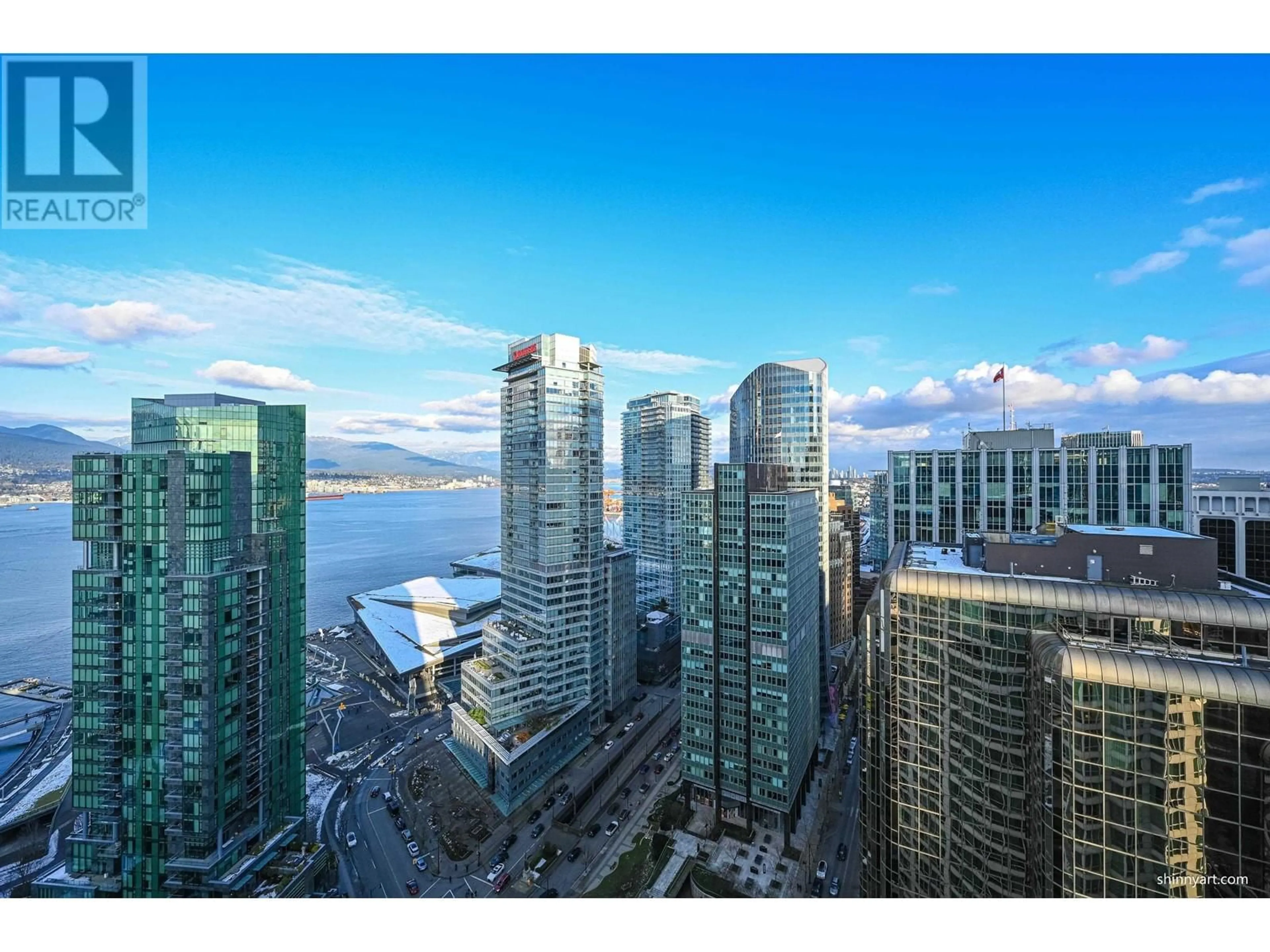 A pic from outside/outdoor area/front of a property/back of a property/a pic from drone, water/lake/river/ocean view for 3406 - 1111 PENDER STREET, Vancouver British Columbia V6E2P4
