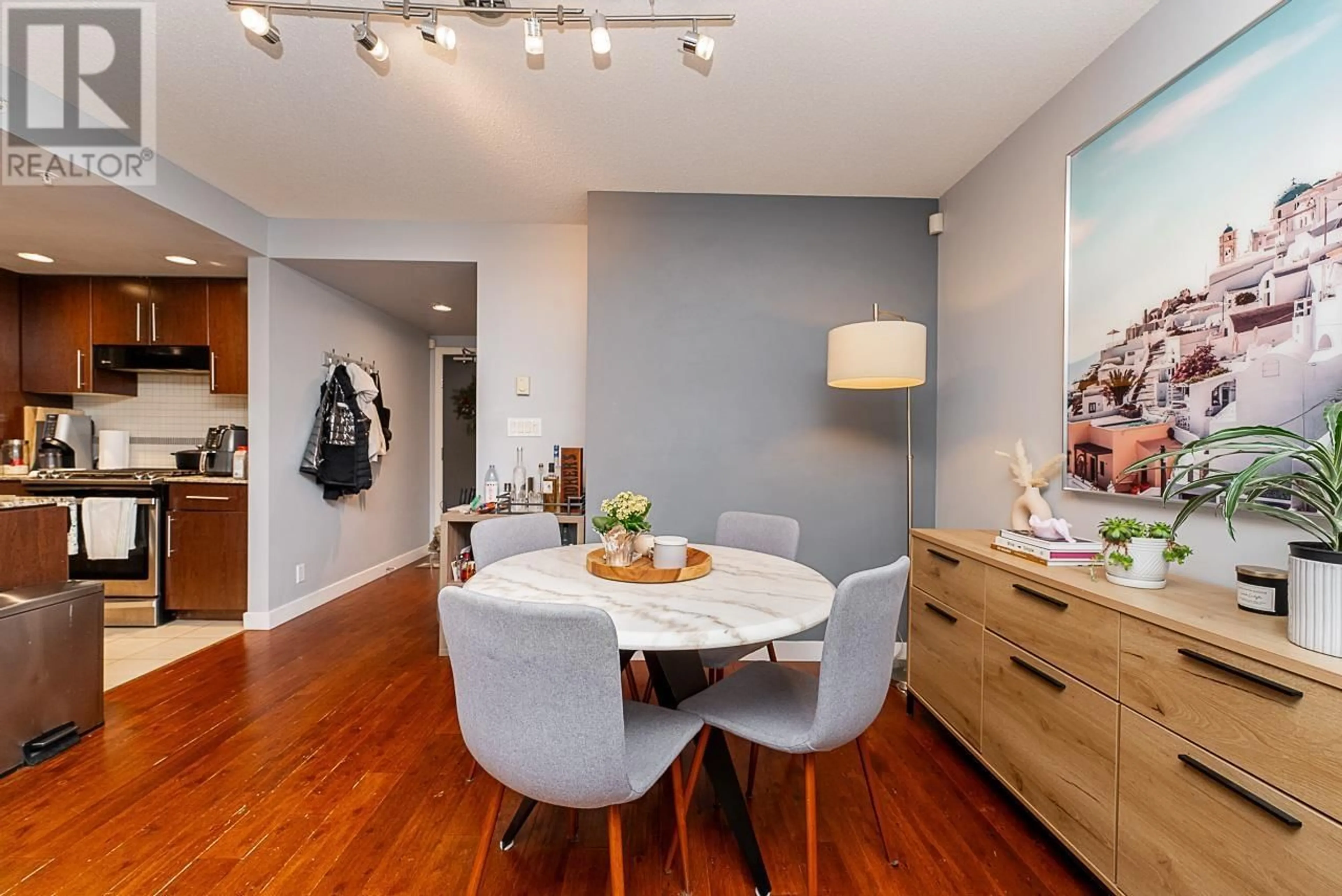 Dining room, wood/laminate floor for 301 583 BEACH CRESCENT, Vancouver British Columbia V6Z3E6