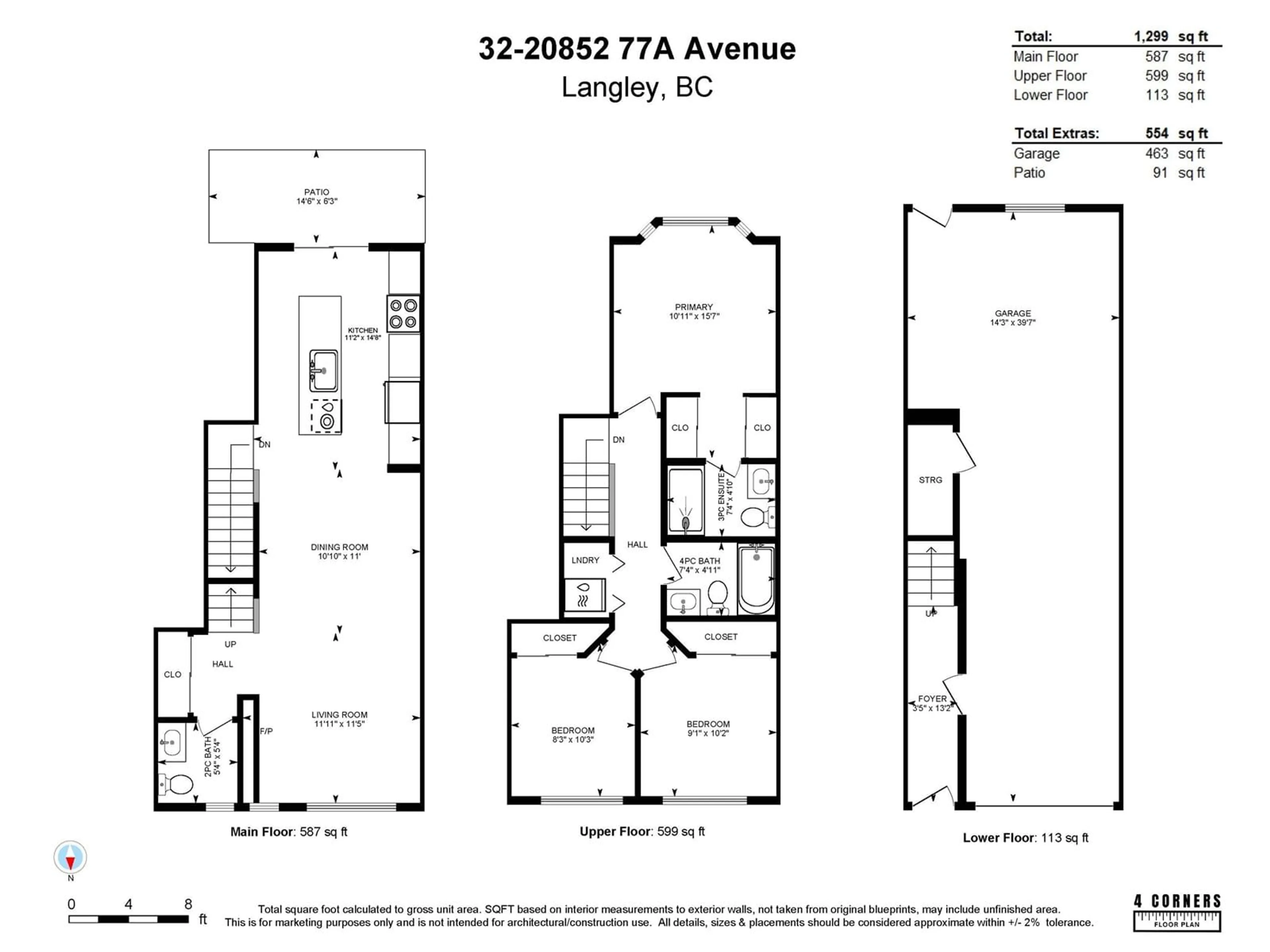 Floor plan for 32 20852 77A AVENUE, Langley British Columbia V2Y0R8