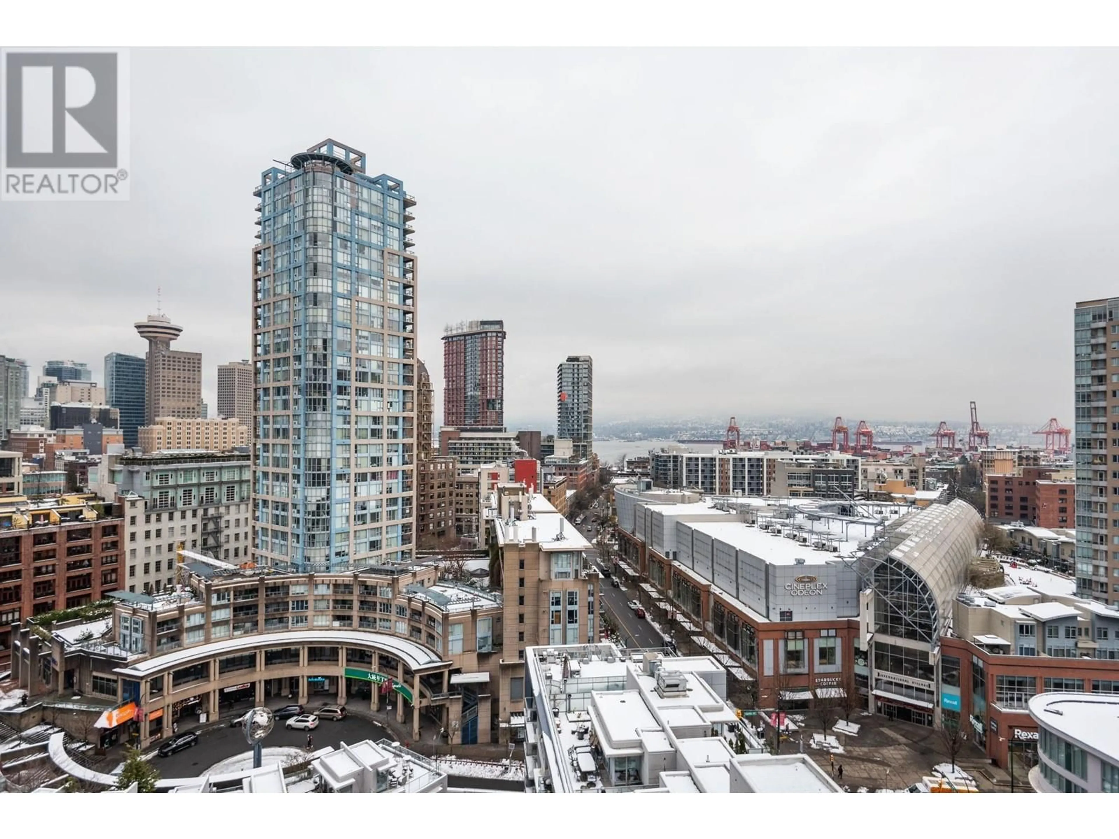 A pic from outside/outdoor area/front of a property/back of a property/a pic from drone, city buildings view from balcony for 1901 689 ABBOTT STREET, Vancouver British Columbia V6B0J2