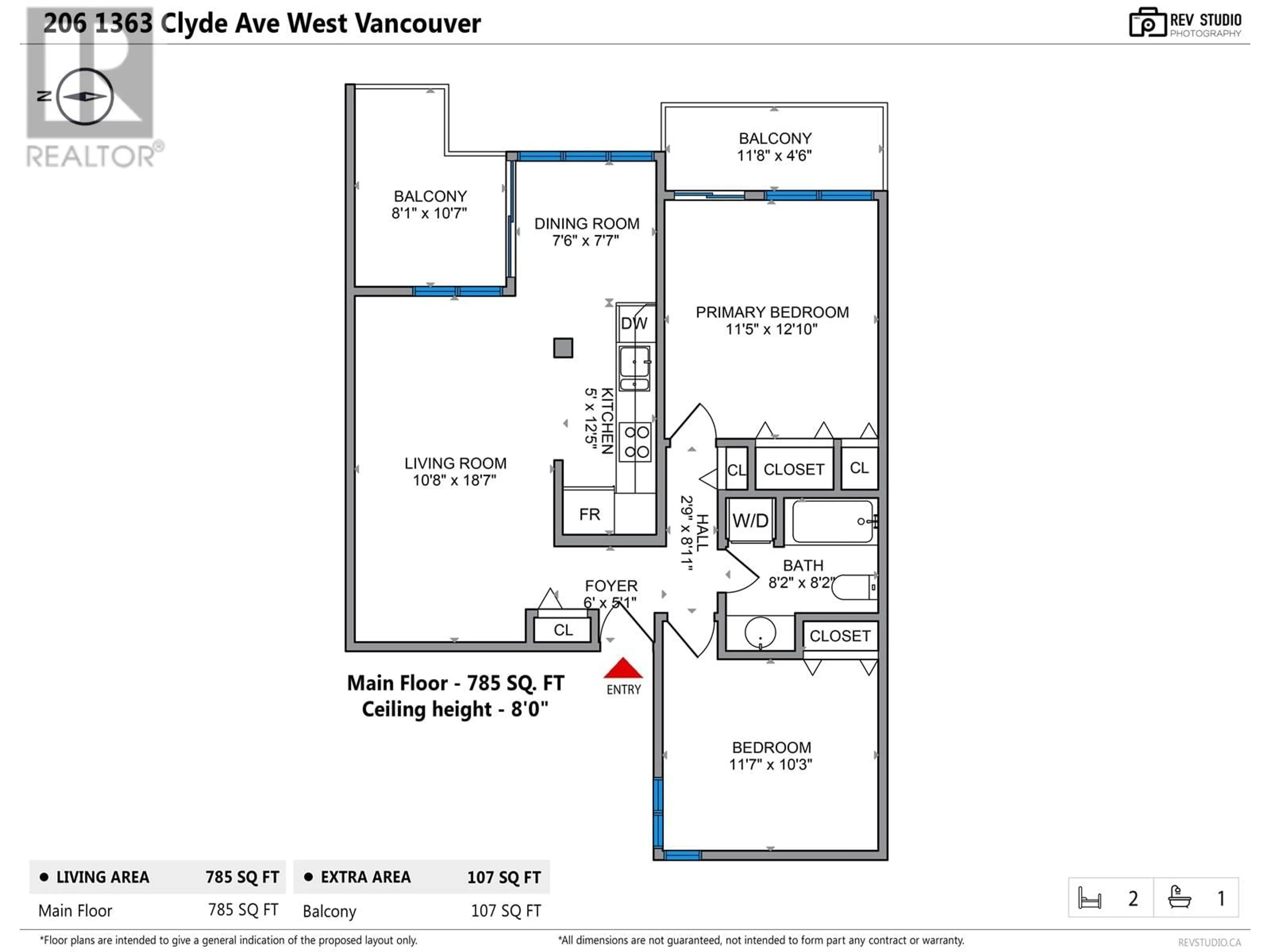 Floor plan for 206 1363 CLYDE AVENUE, West Vancouver British Columbia V7T2W9